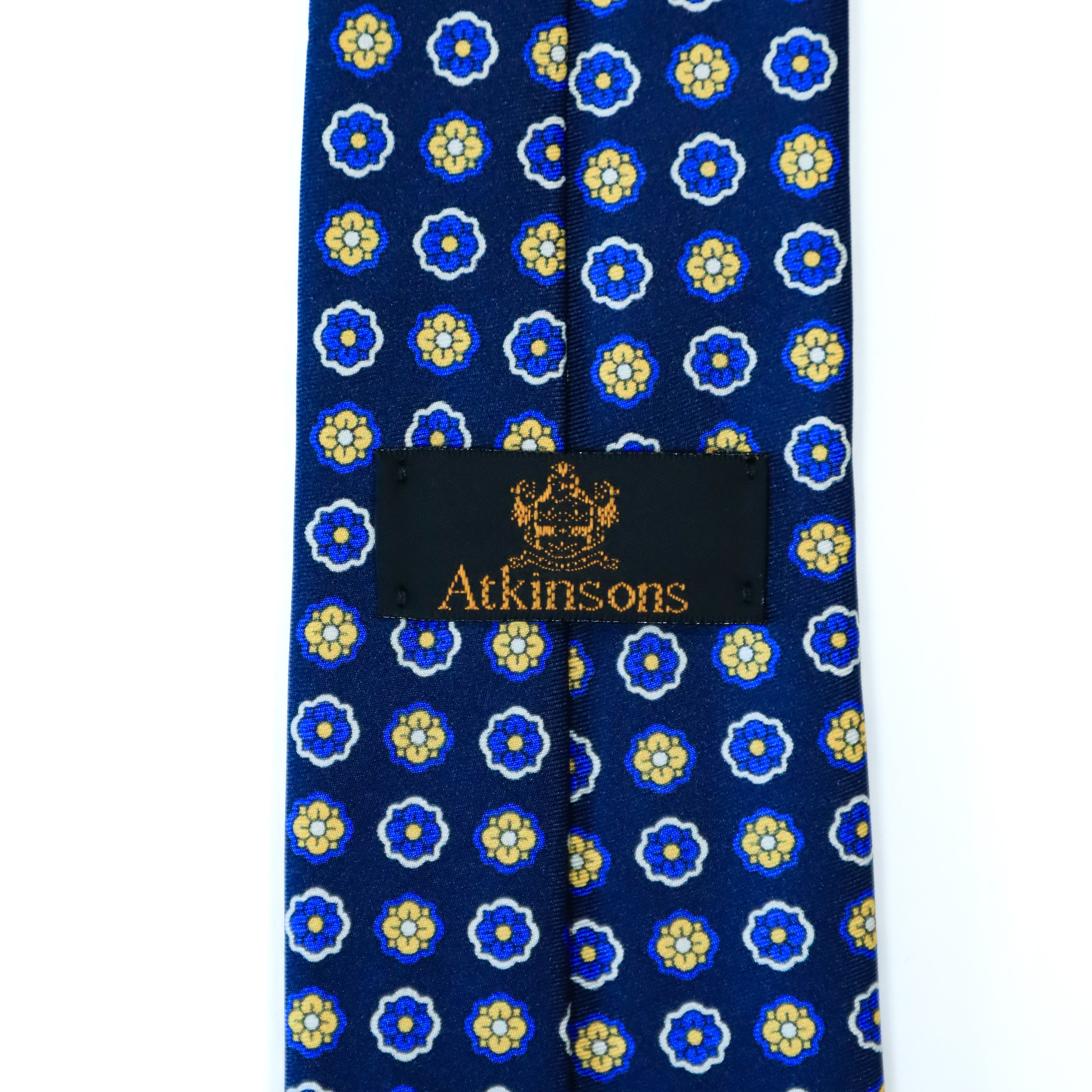 Atkinsons - Silk Twill Tie: Blue and Yellow Floral
