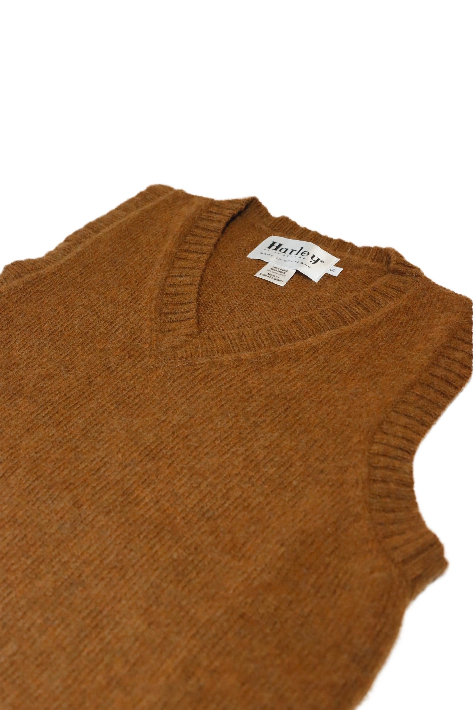 Harley of Scotland - Shaggy Sweater Vest in Walnut