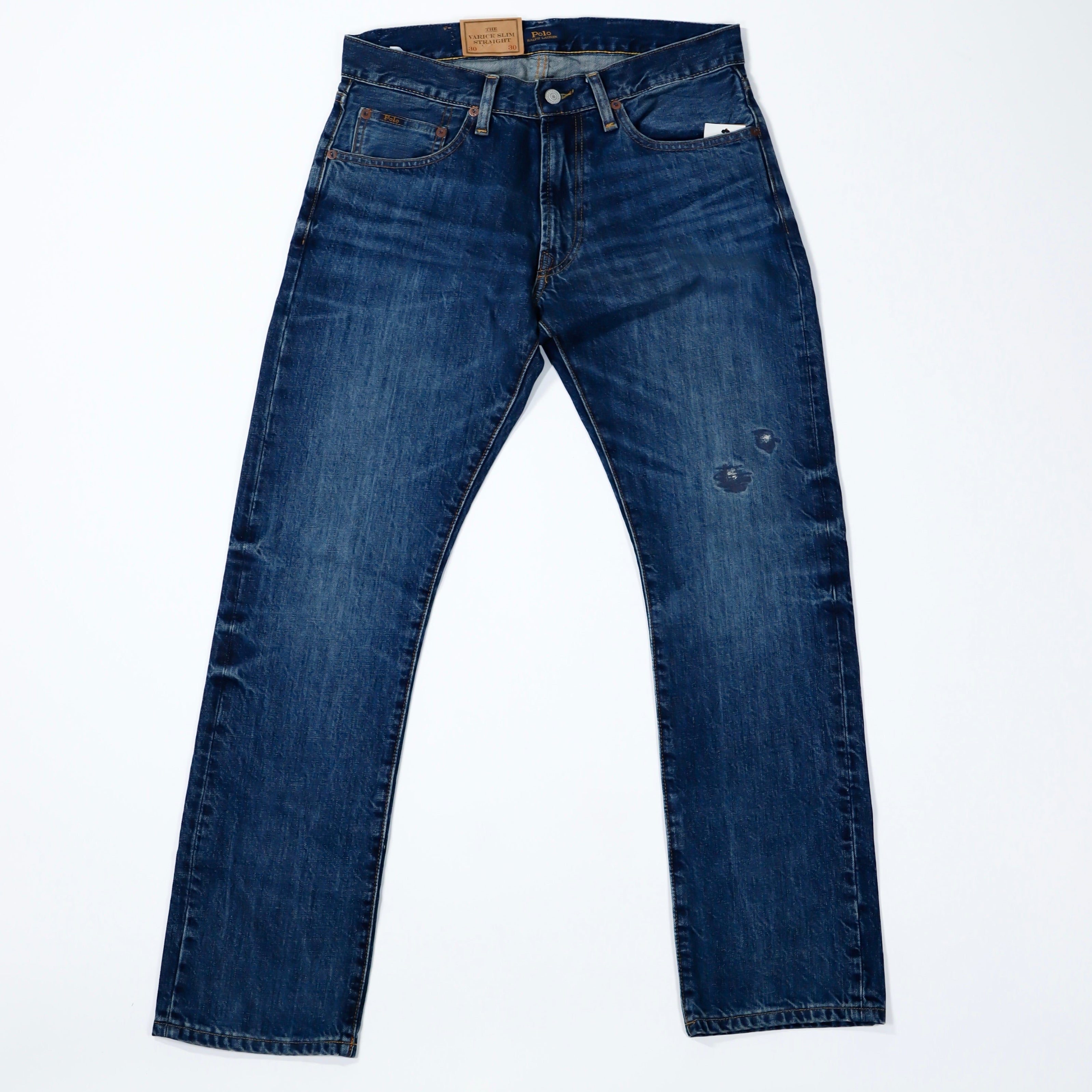 Polo Ralph Lauren - Varick Slim Straight Jean: Rip and Repair