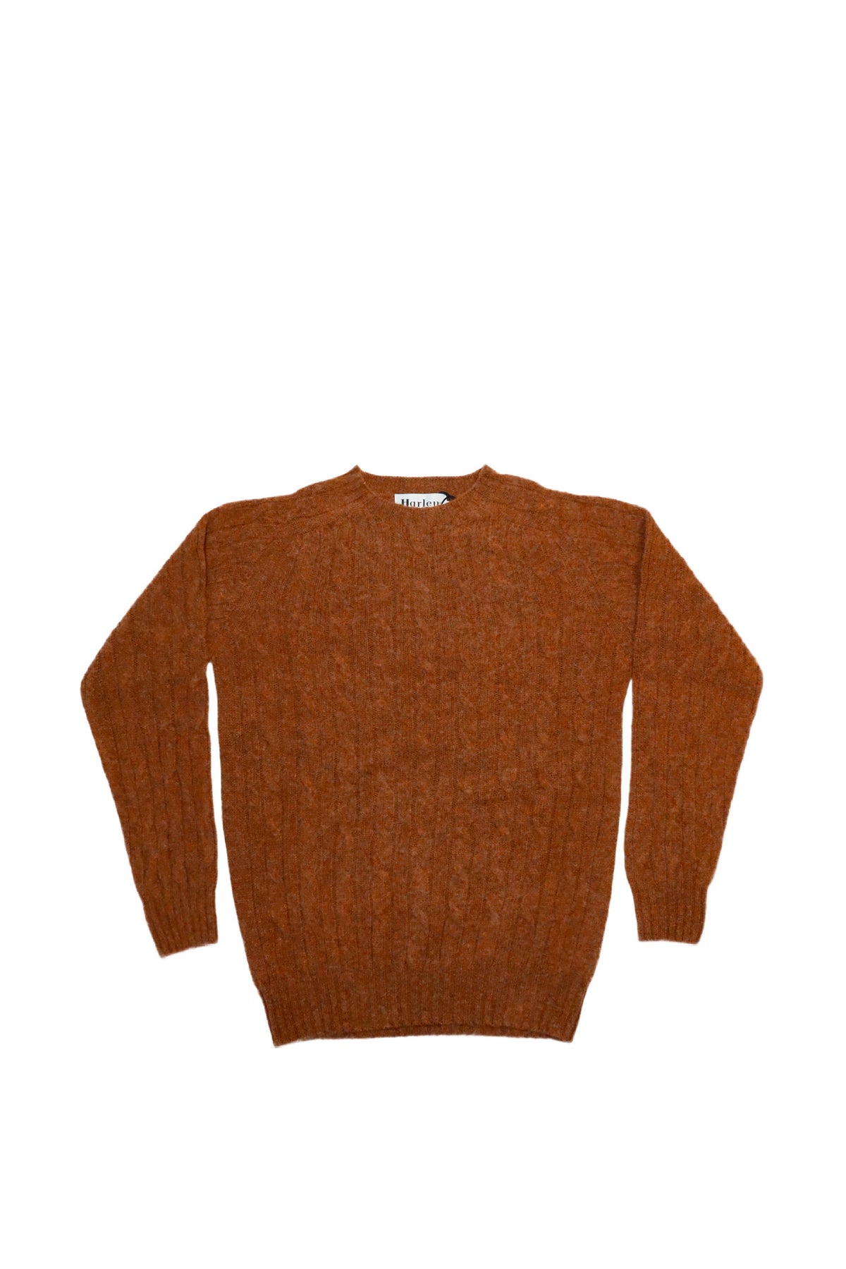 Harley of Scotland - Cable Knit Sweater in Whisky