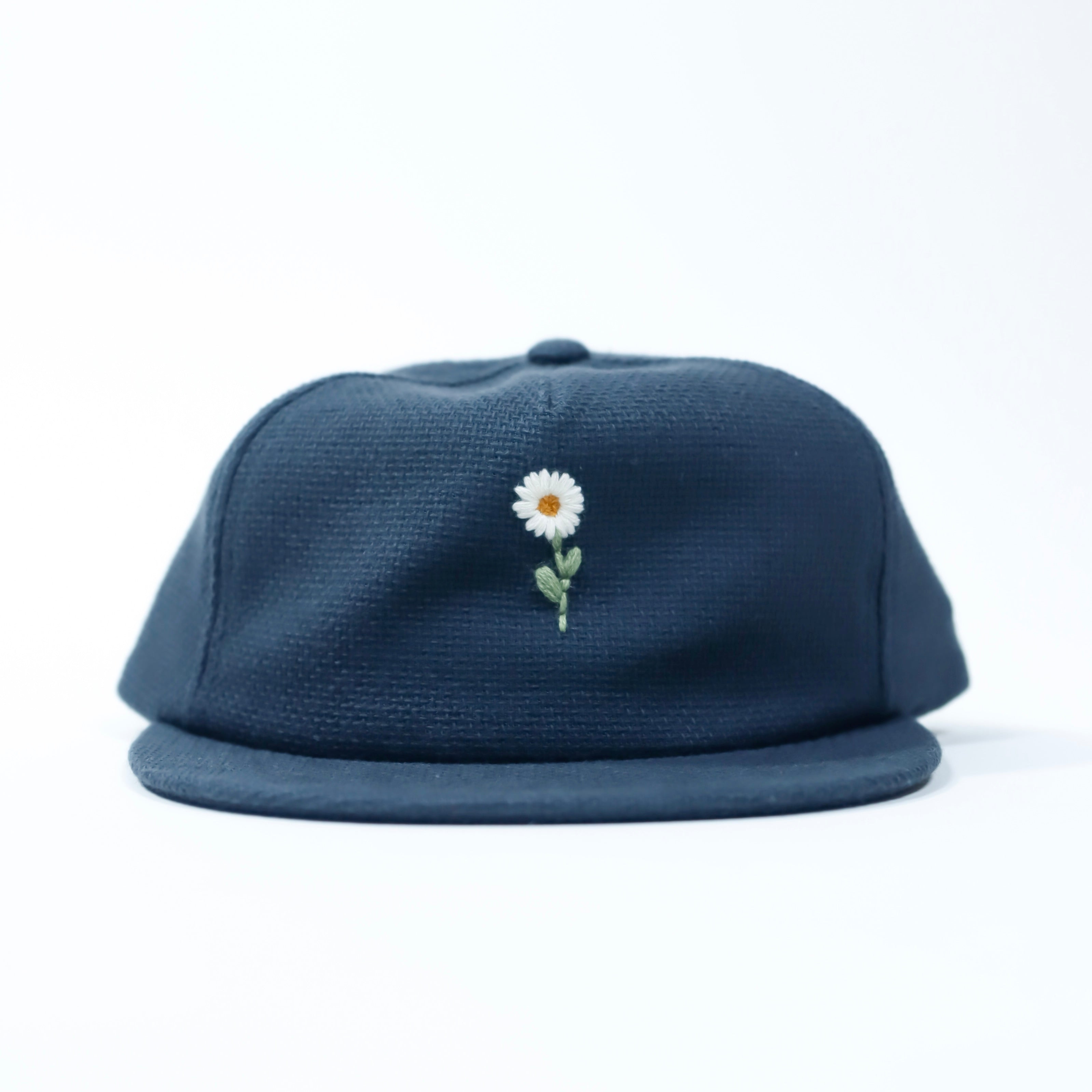 Portuguese Flannel - Piquet Flower Cap in Navy