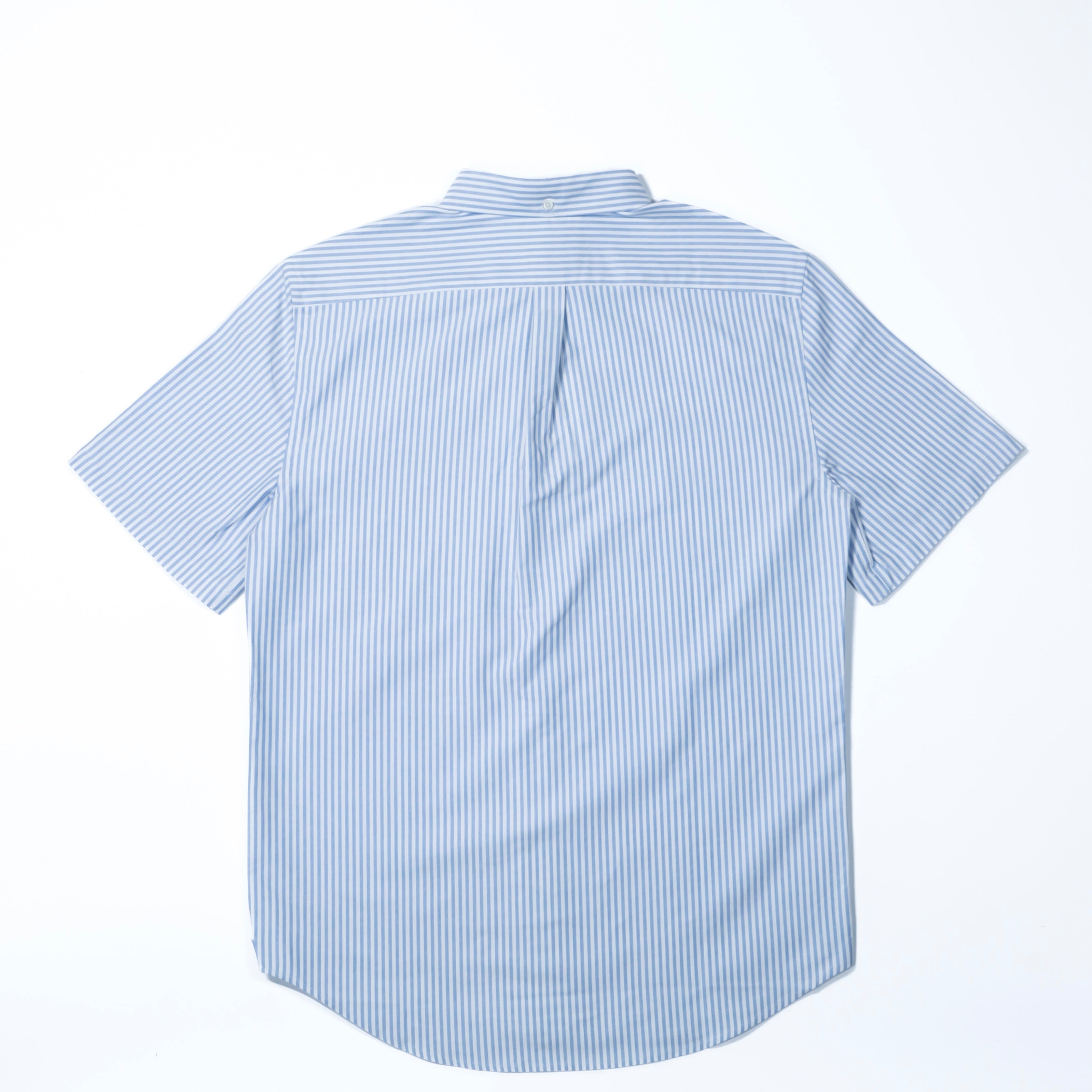 Portuguese Flannel - Belavista Stripe S/S in Blue and White Oxford Cloth