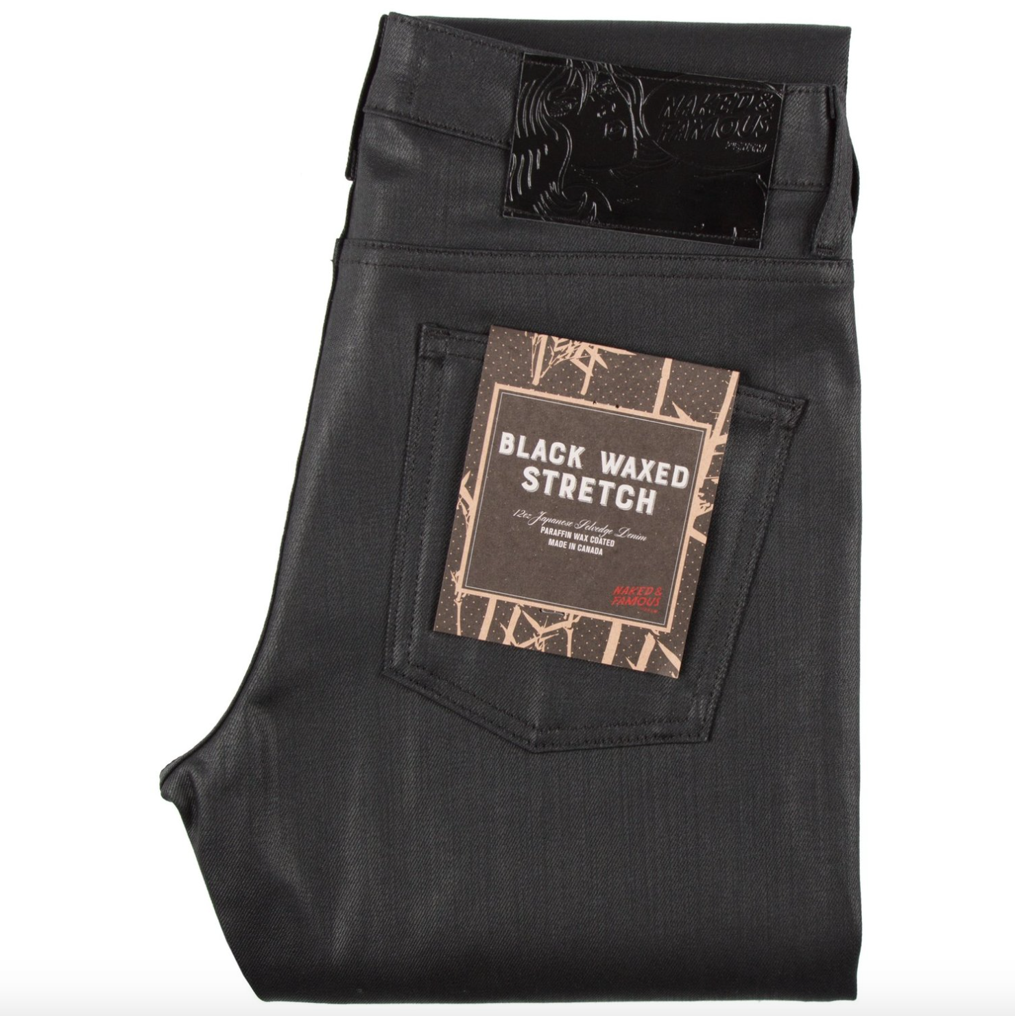Naked & Famous- Black Waxed Stretch SuperGuy
