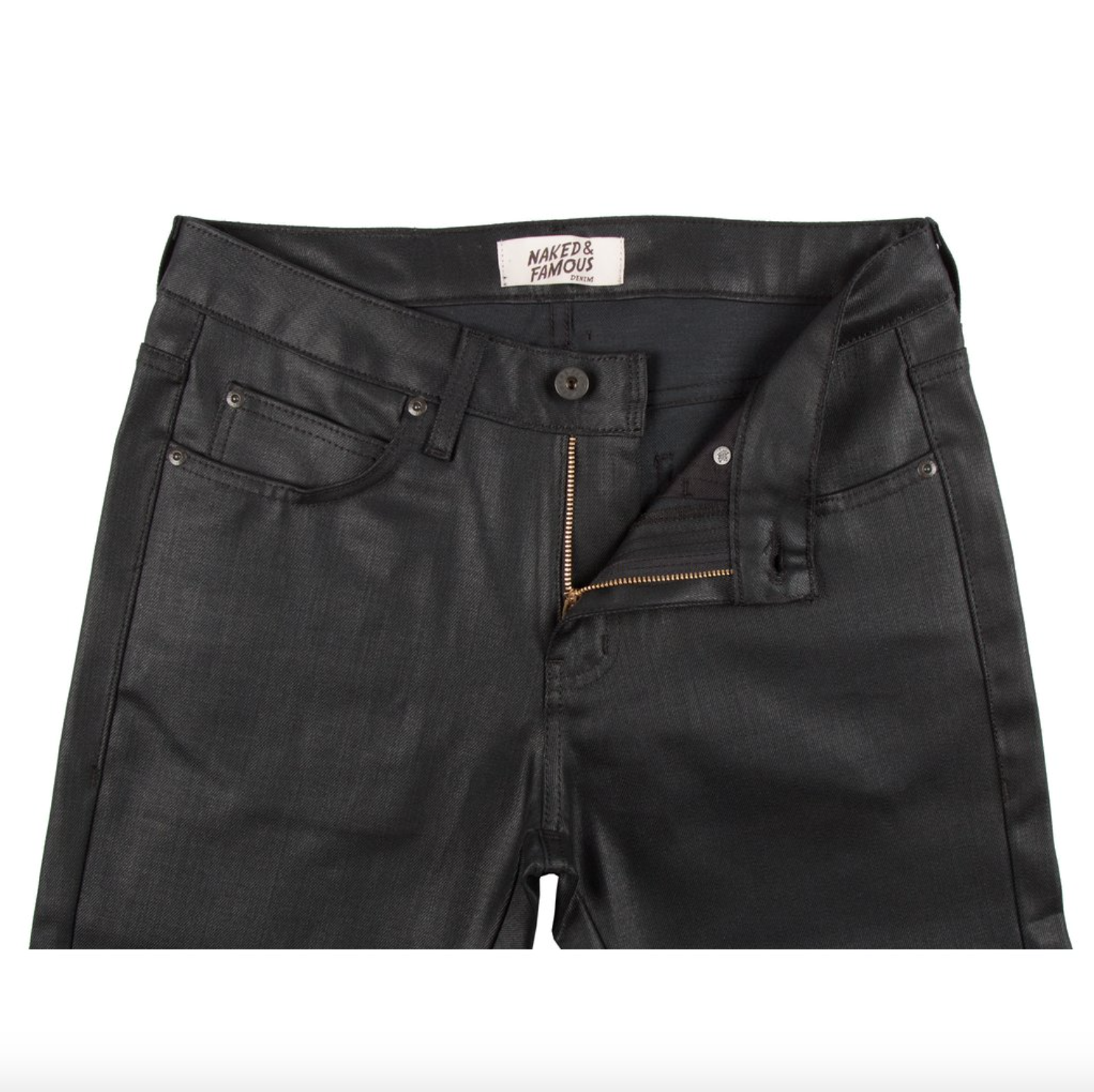 Naked & Famous- Black Waxed Stretch SuperGuy