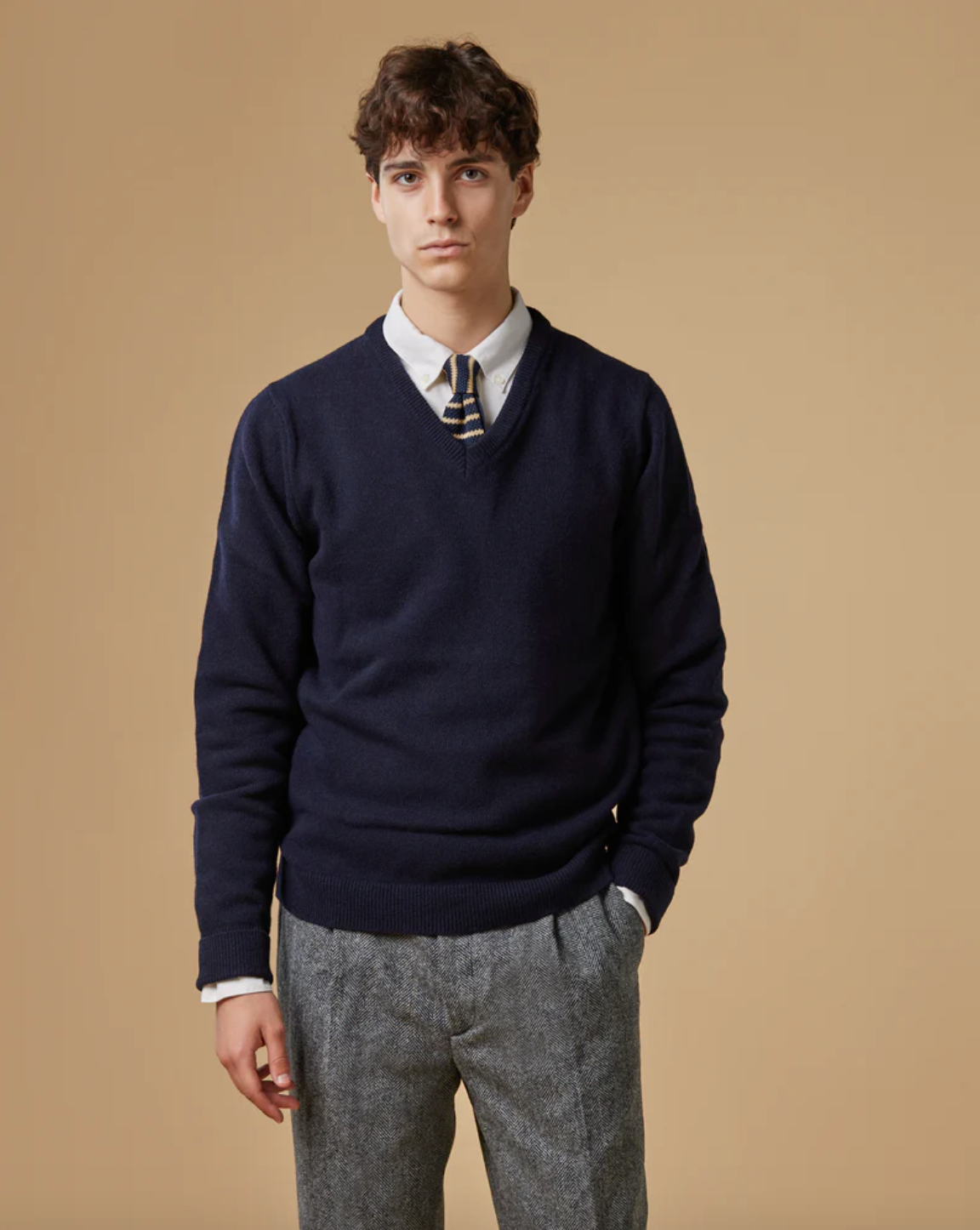 Portuguese Flannel- Extra Fine Merino Wool Sweater Vneck