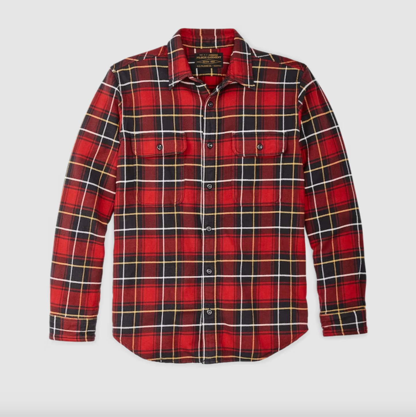 Filson- Vintage Flannel Work Shirt Red Charcoal Plaid