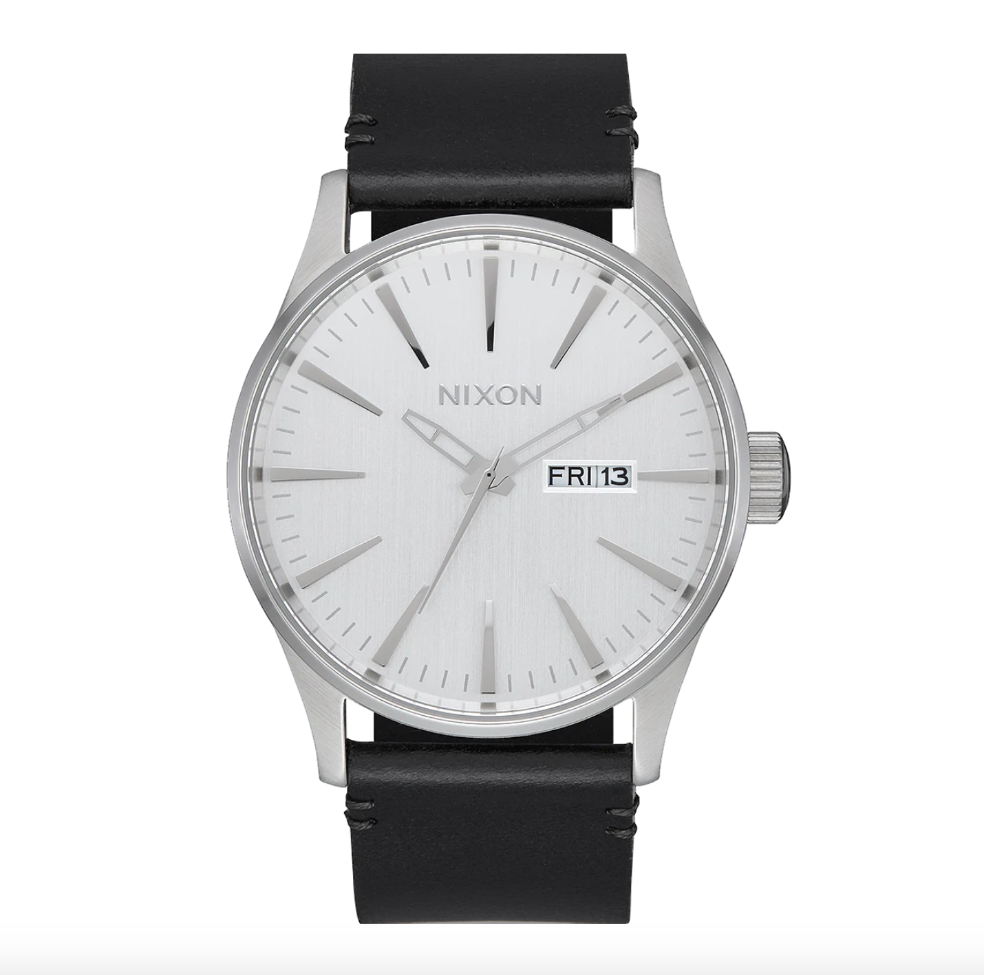 Nixon- Sentry Leather All Silver/ Black
