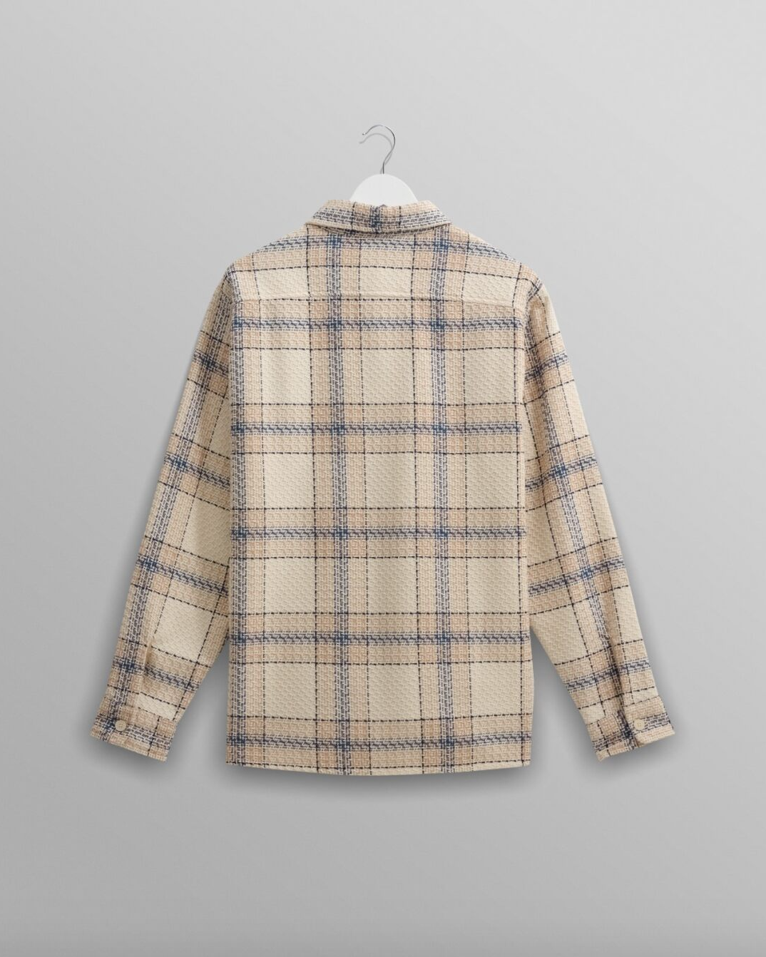 Wax London- Summer Whiting Overshirt Earl Check Ecru/ Blue