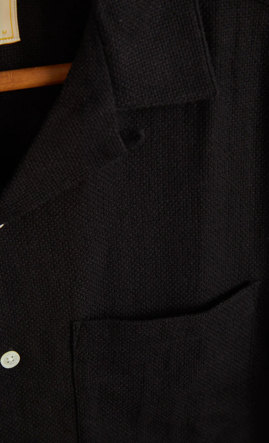 Portuguese Flannel- Pique Black