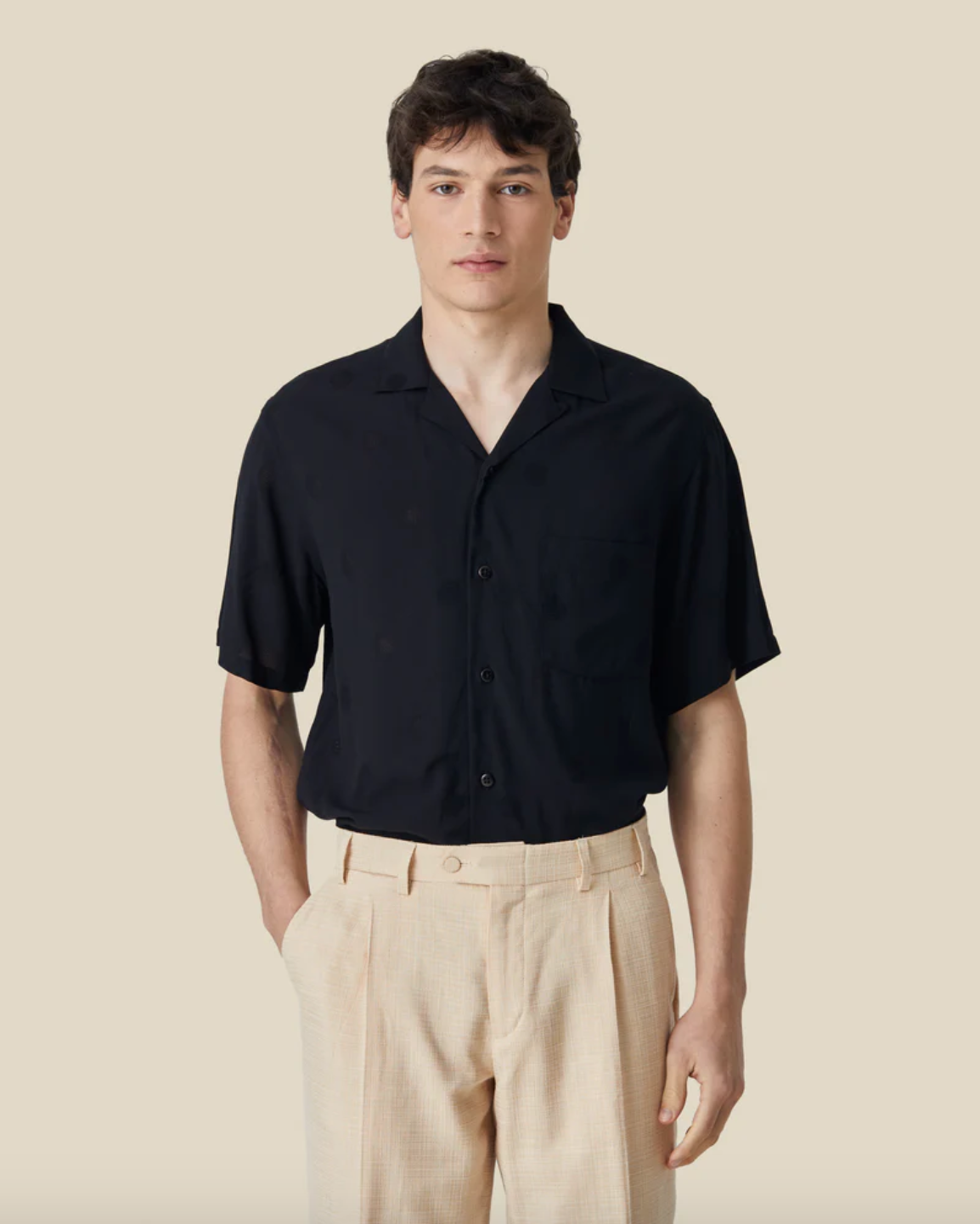 Portuguese Flannel- Modal Dots Black