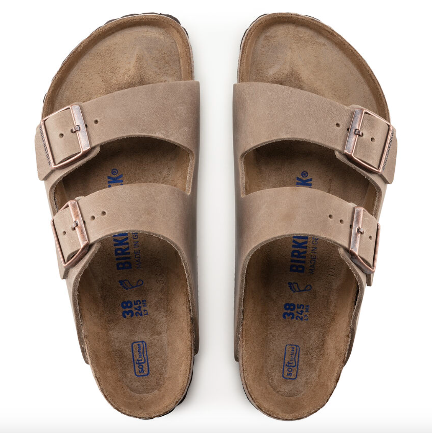 Birkenstock- Arizona Soft Footbed Oiled Leather Iron