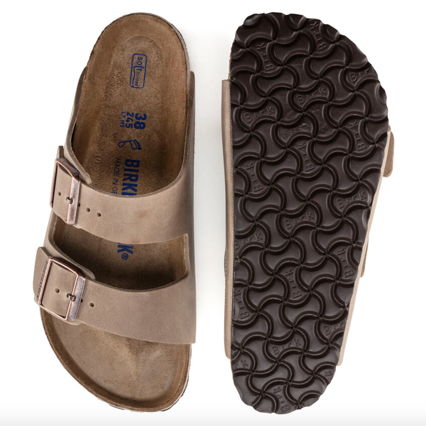 Birkenstock- Arizona Soft Footbed Oiled Leather Iron