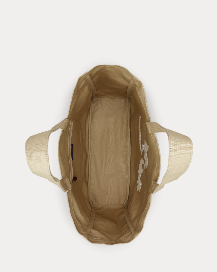 Polo Ralph Lauren - Embroidered Canvas Tote in Tan