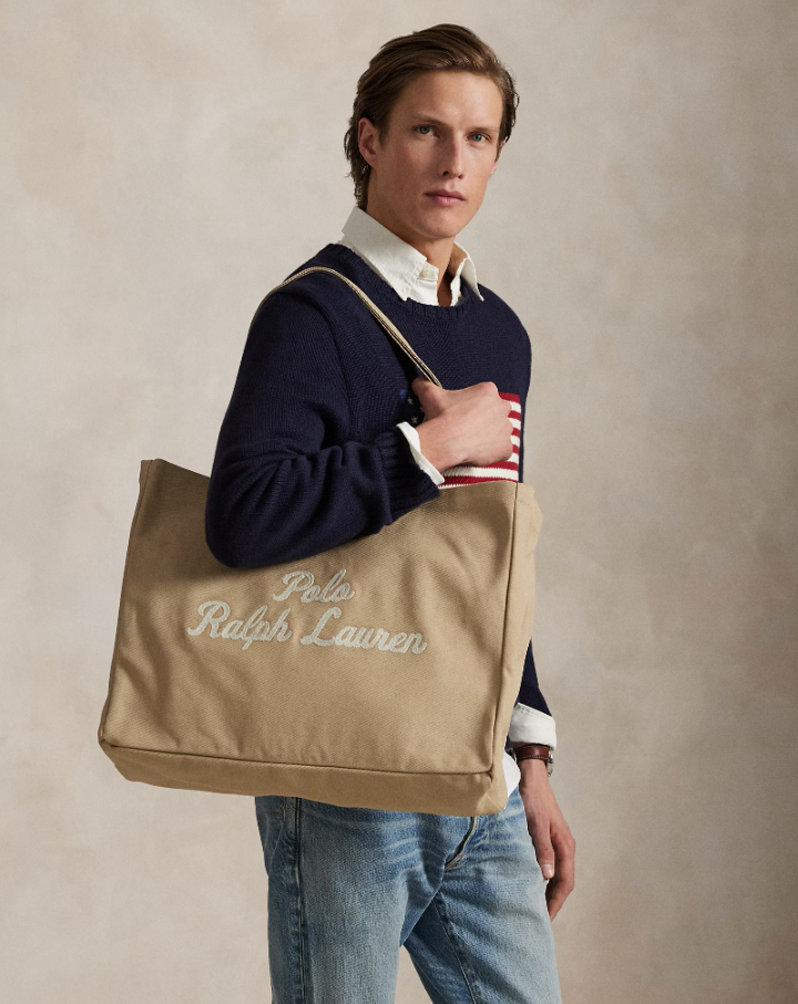 Polo Ralph Lauren - Embroidered Canvas Tote in Tan