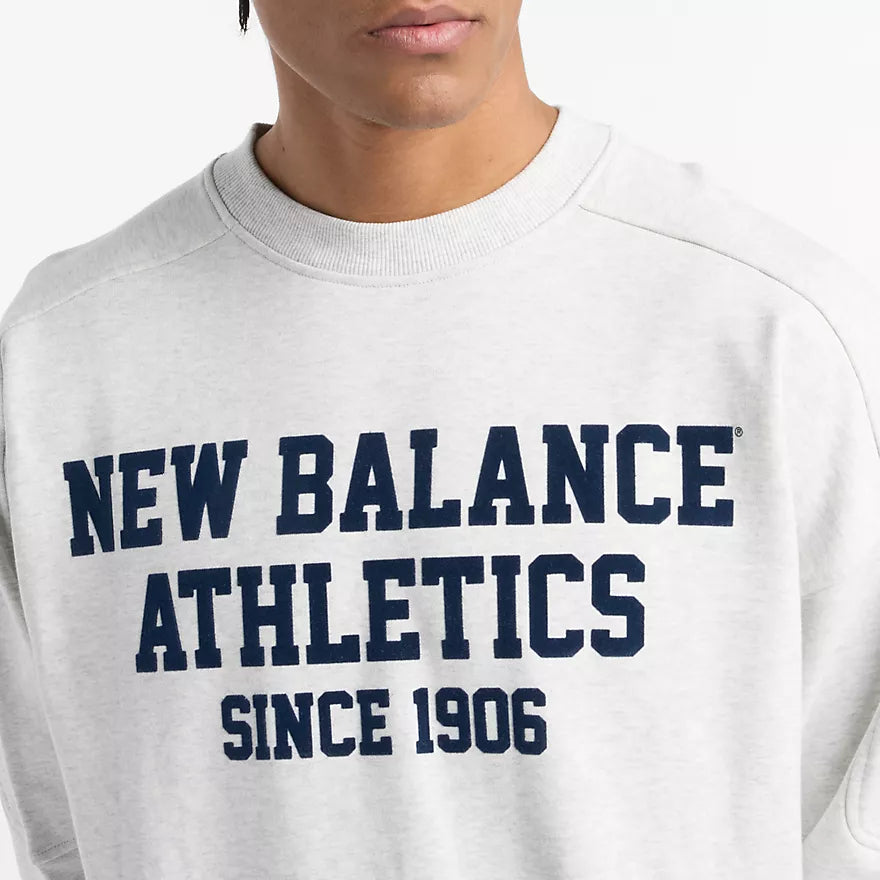 New Balance - Varsity French Terry Graphic Crew ~ Ash Grey