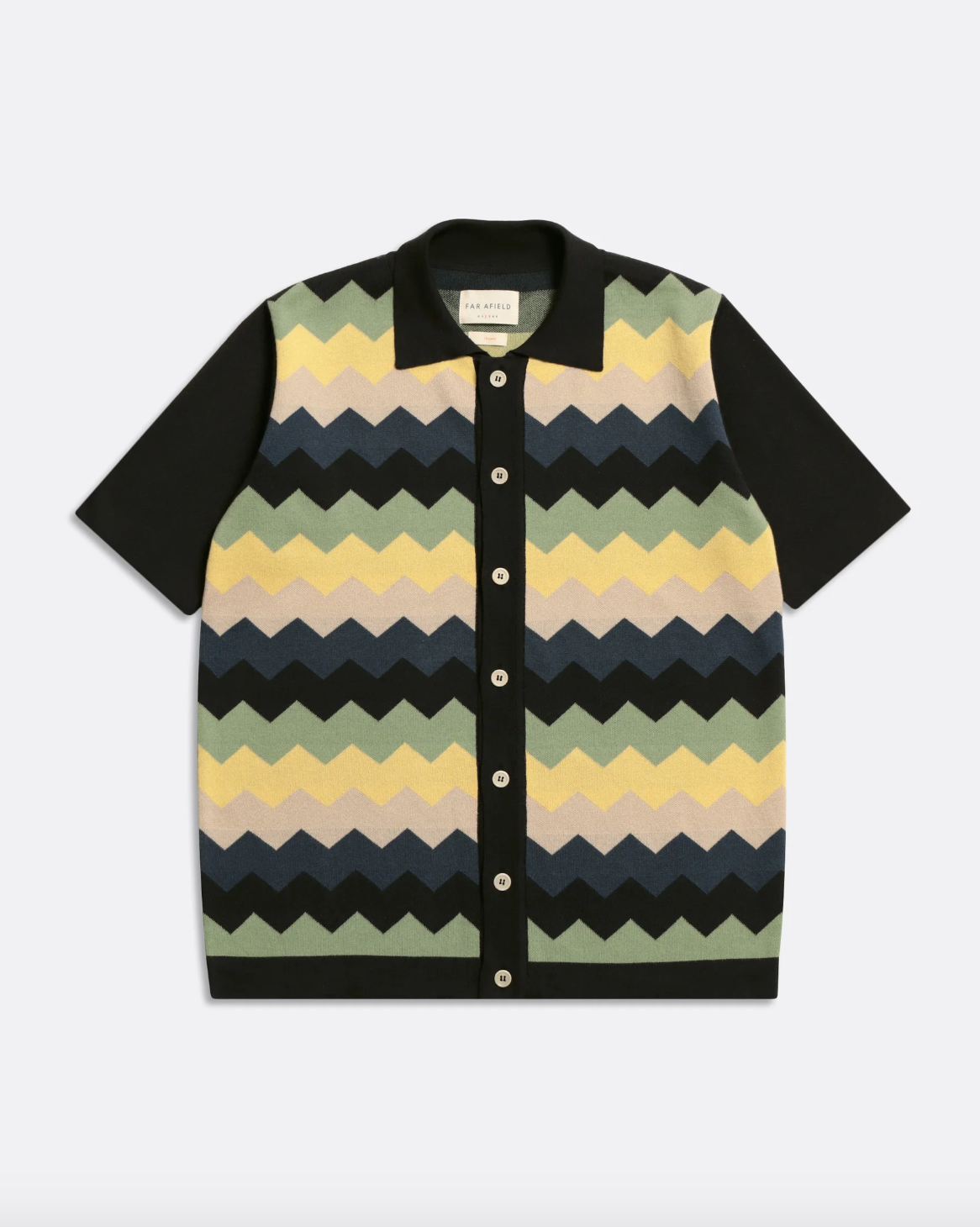 Far Afield- Zig S/S Cardigan Zig Meteorite Black