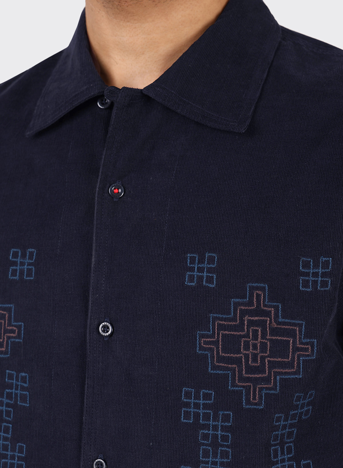 Kardo - Chintan Long-Sleeve Shirt in Navy Corduroy