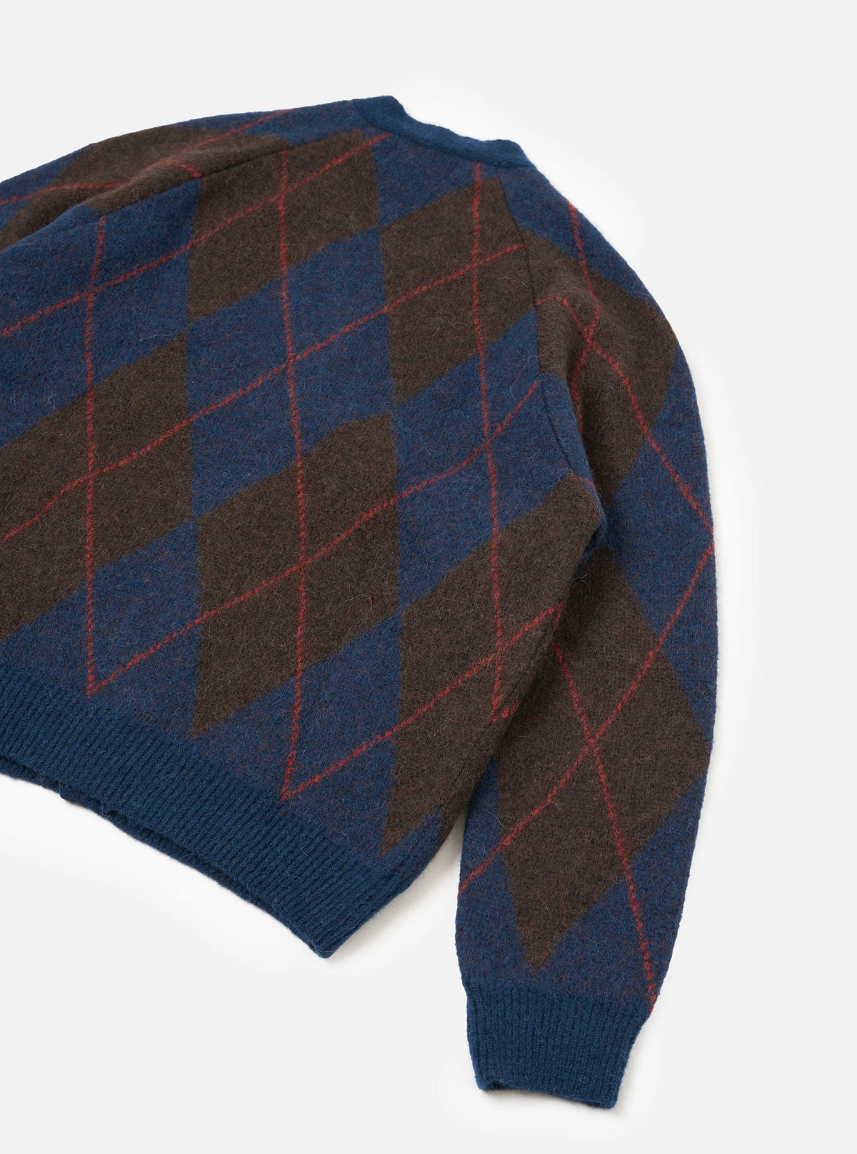 Universal Works - David Cardigan Alpaca Argyle in Navy