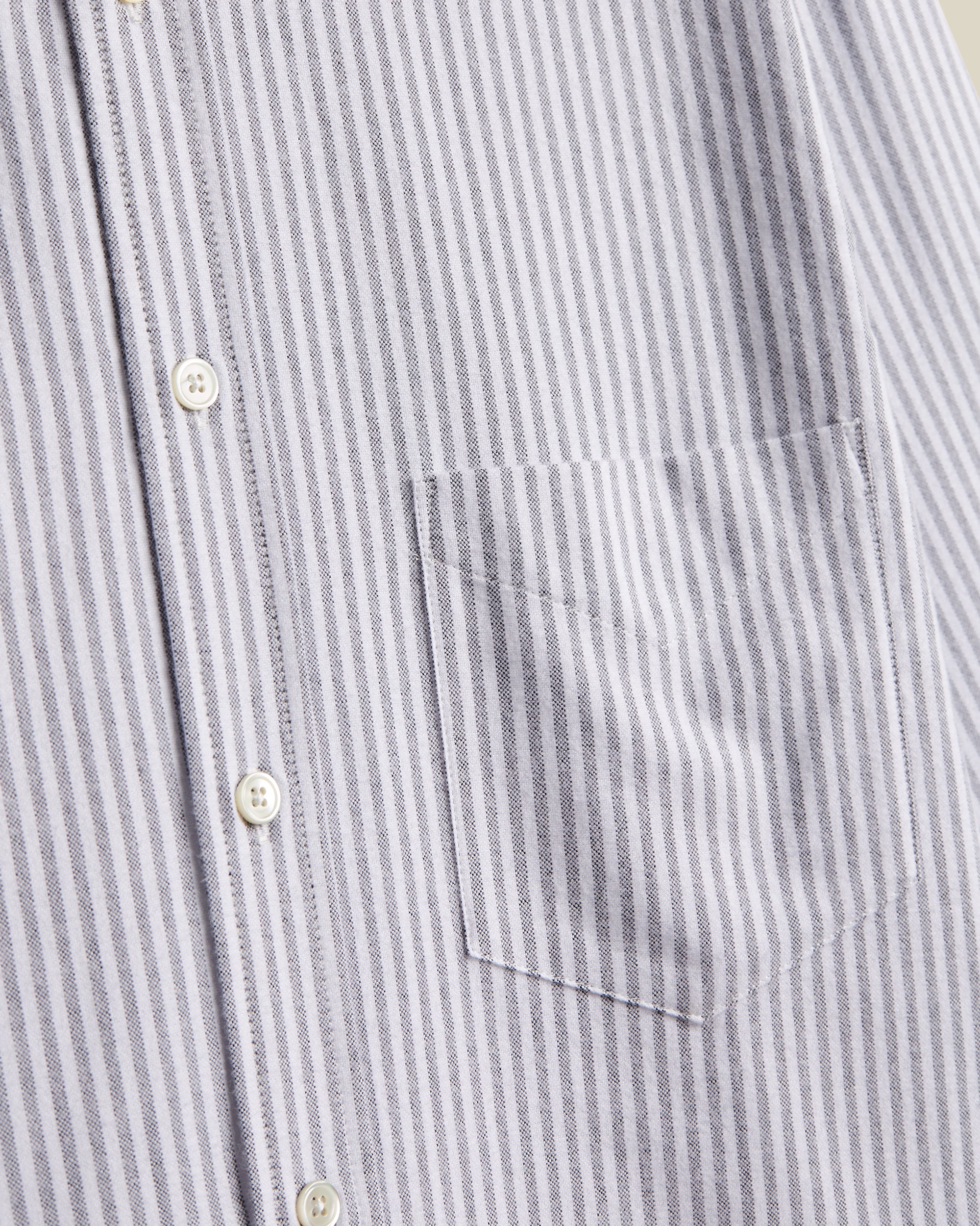 Portuguese Flannel - Brushed Oxford in Black Stripe
