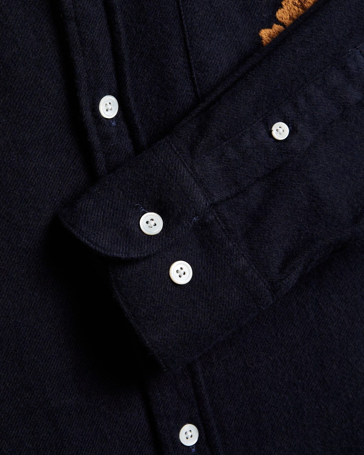 Portuguese Flannel - Embroidered Flannel in Maple