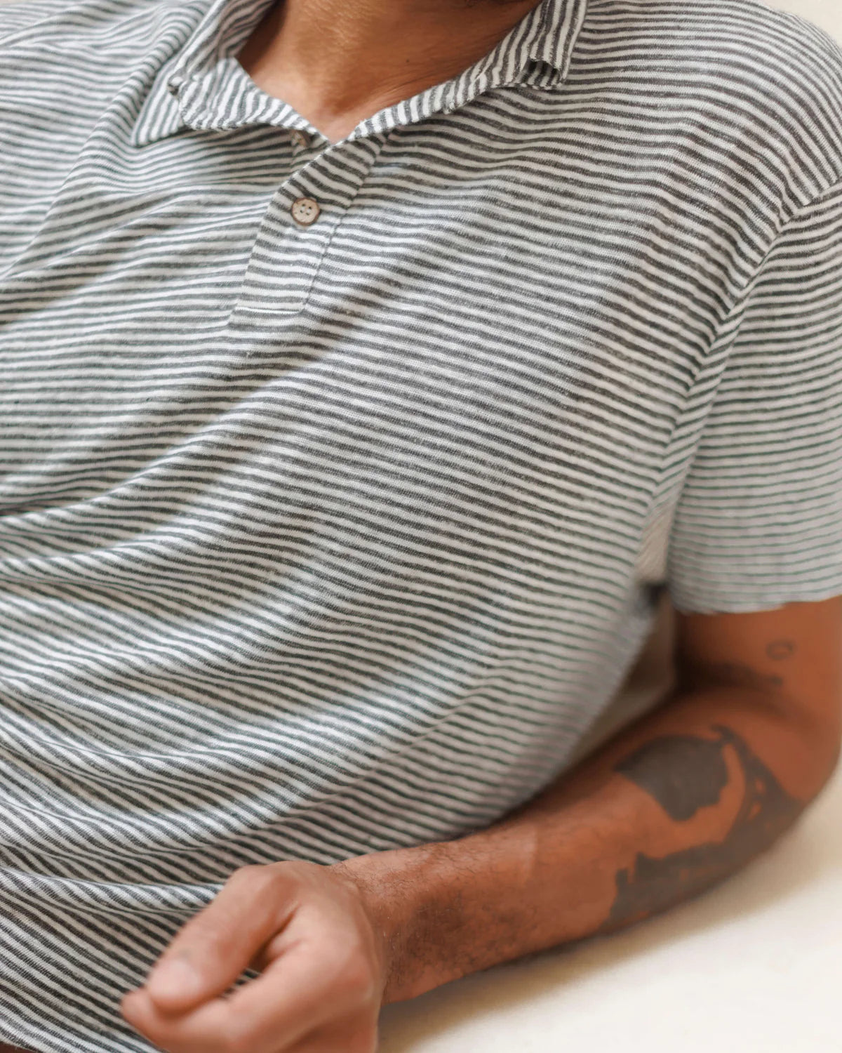 Alex Crane - Knit Polo in Lines