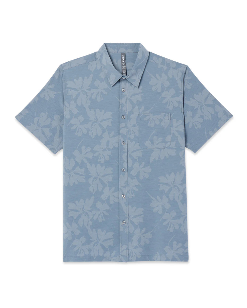 Vuori - S/S Bridge Button Down in Dusty Blue Plumeria