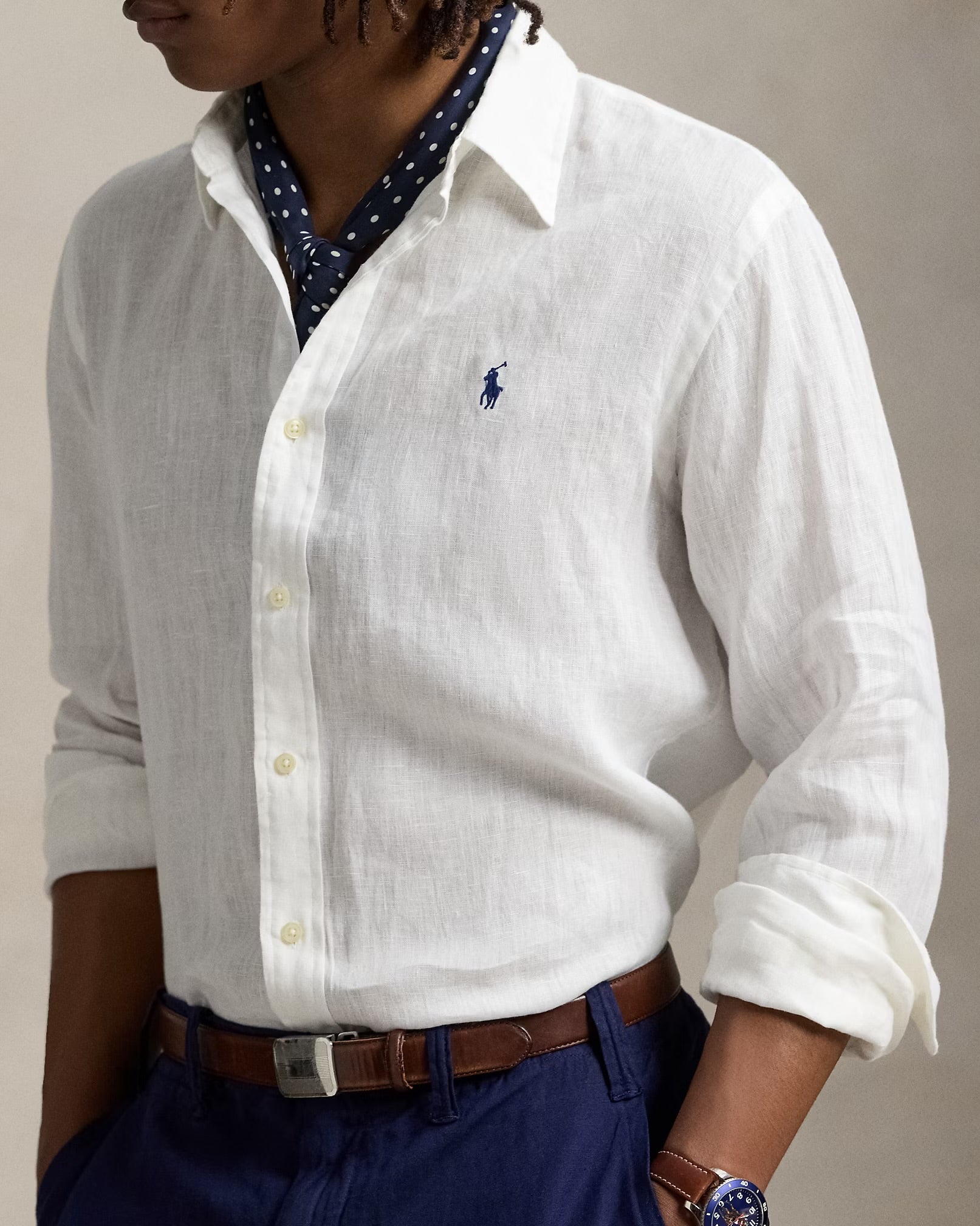Polo Ralph Lauren - Lightweight Linen Sport Shirt in White Classic Fit