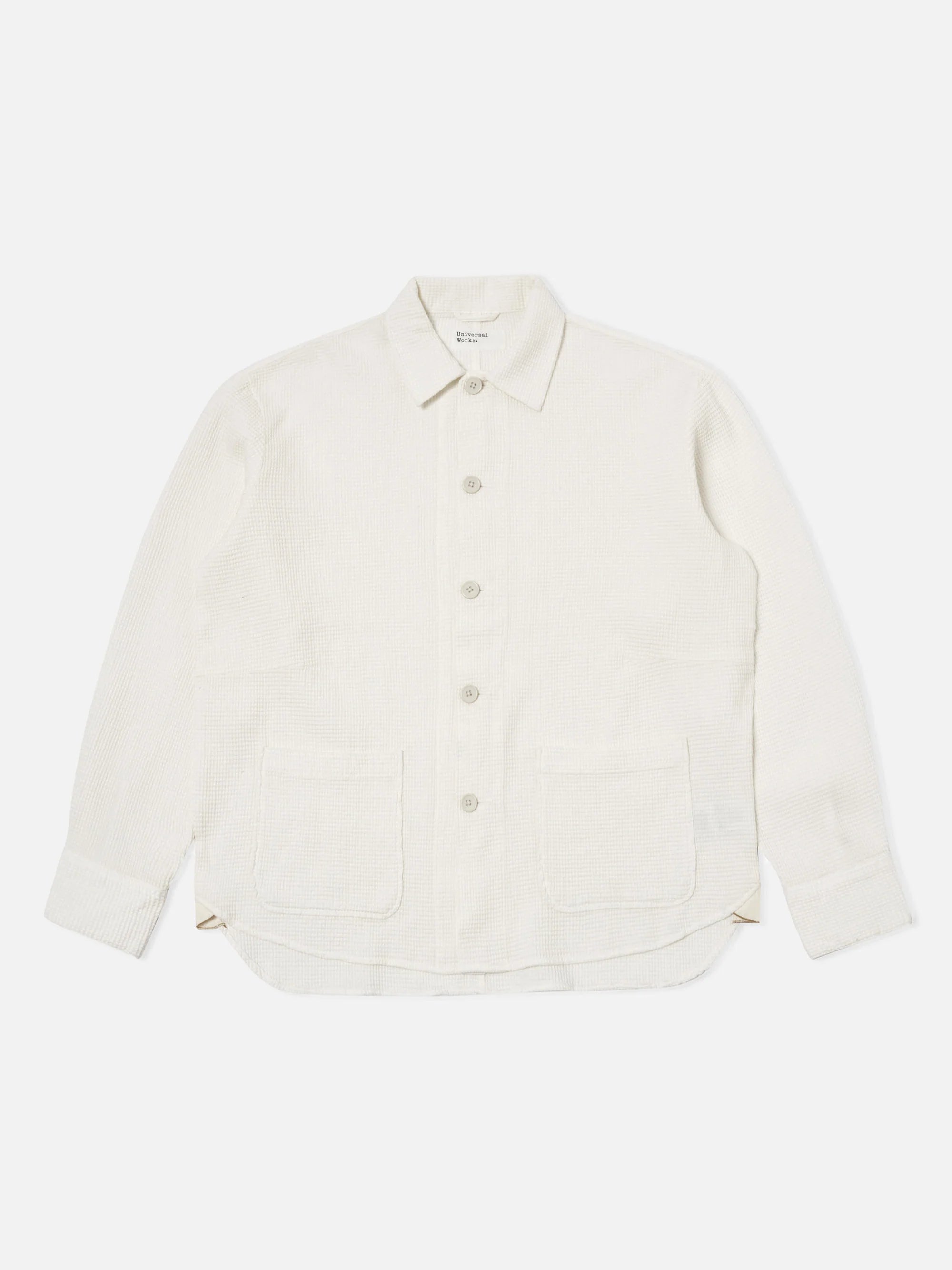 Universal Works - Travail Overshirt in Ecru Japanese Waffle