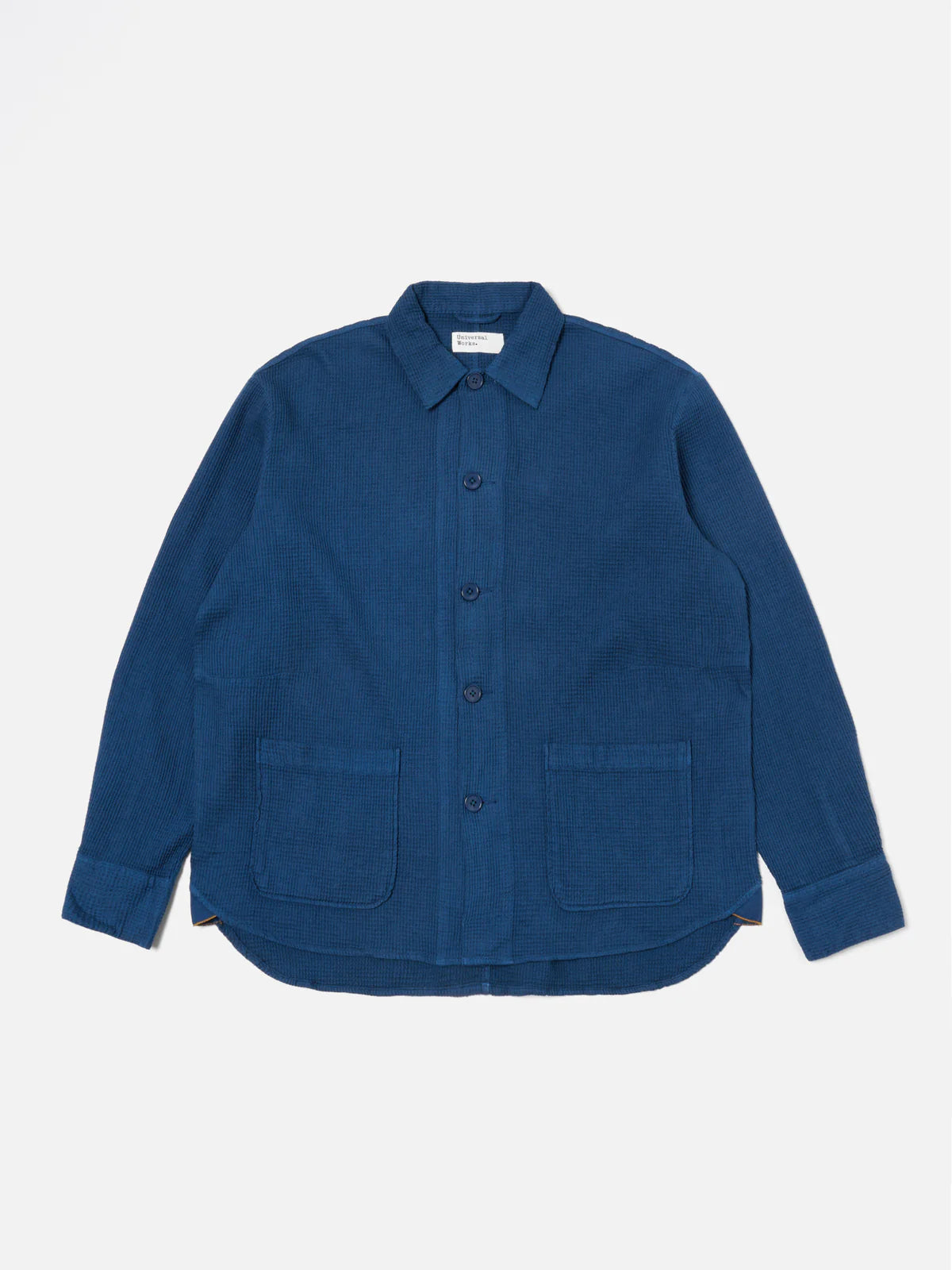 Universal Works - Travail Overshirt in Navy Japanese Waffle
