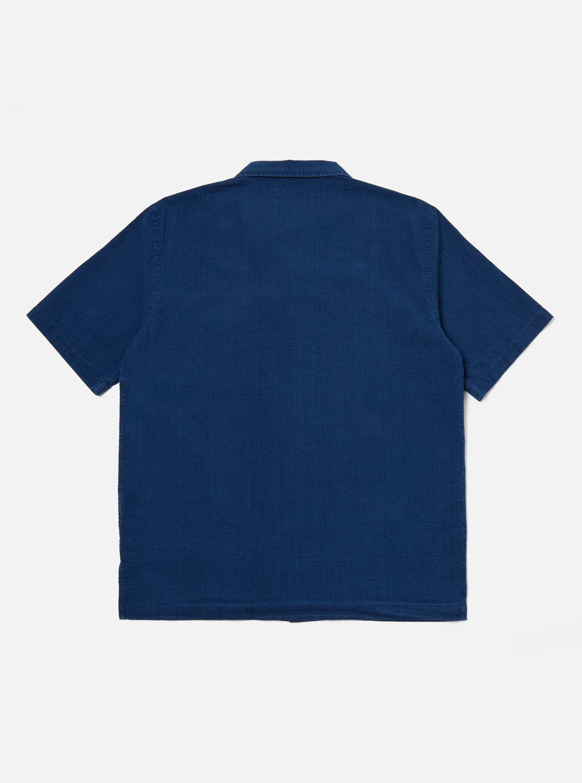 Universal Works - Road Shirt in Washed Indigo Seersucker