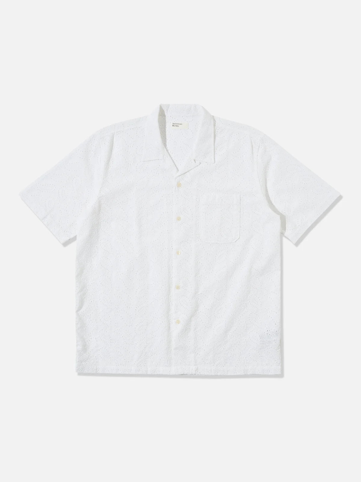Universal Works - Road Shirt in White Hacoba