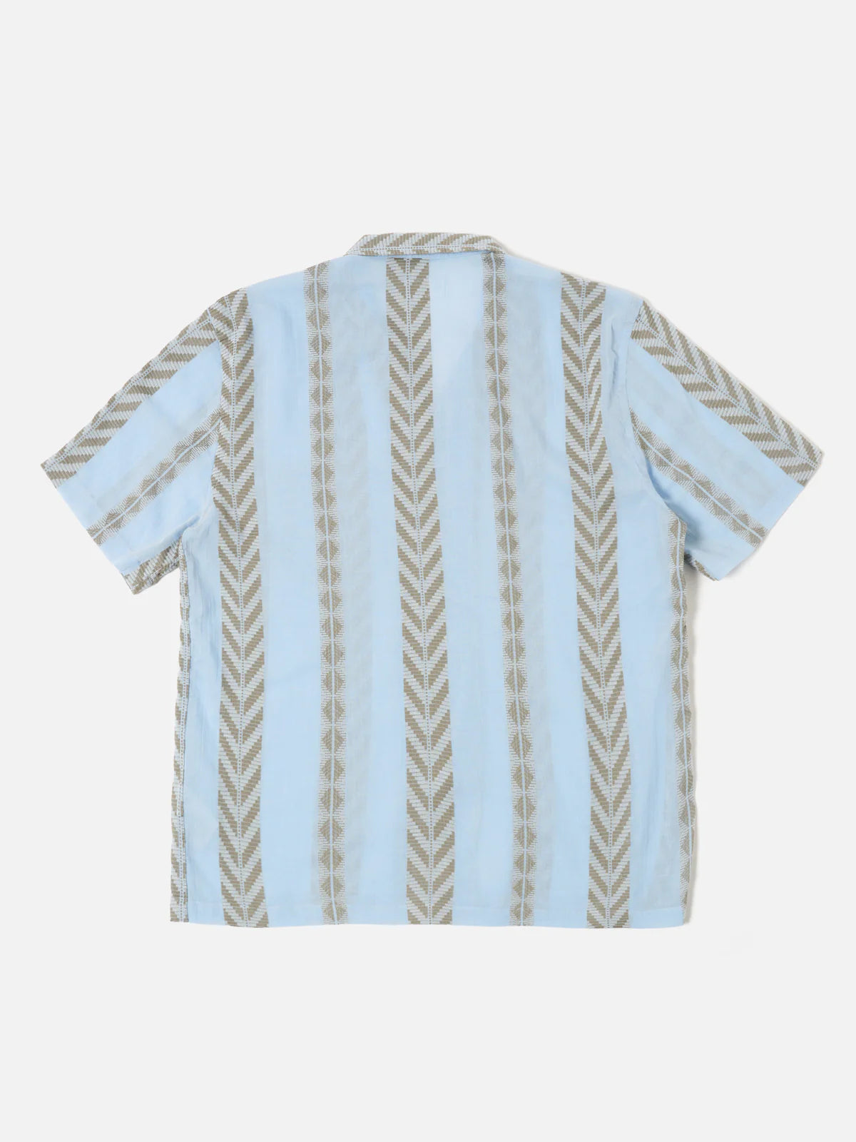Universal Works - Road Shirt in Pale Blue Hendrix Beach Stripe