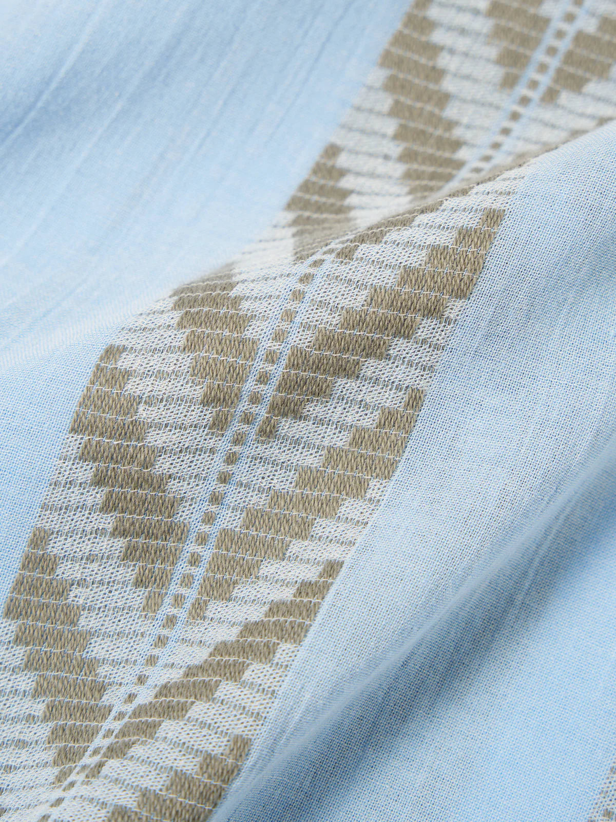 Universal Works - Road Shirt in Pale Blue Hendrix Beach Stripe