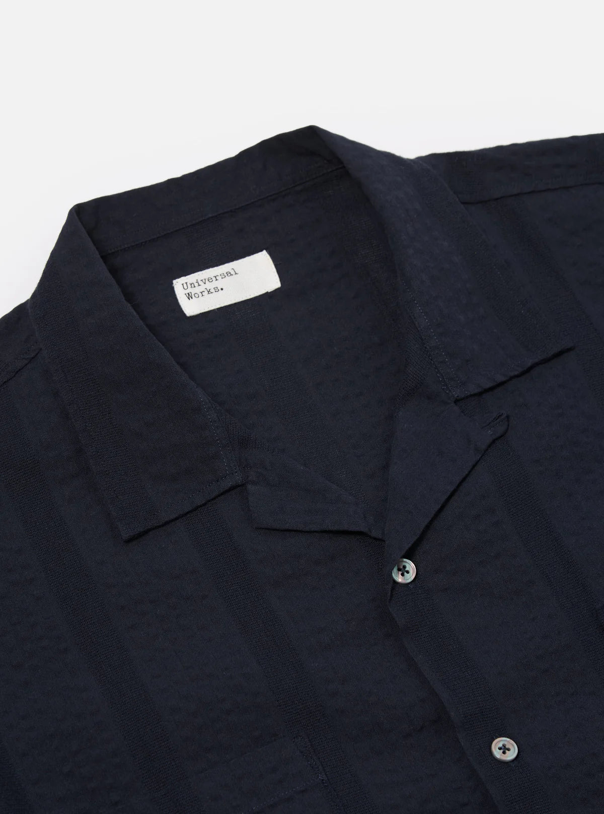 Universal Works - Sal Road Shirt in Navy Maui Cotton