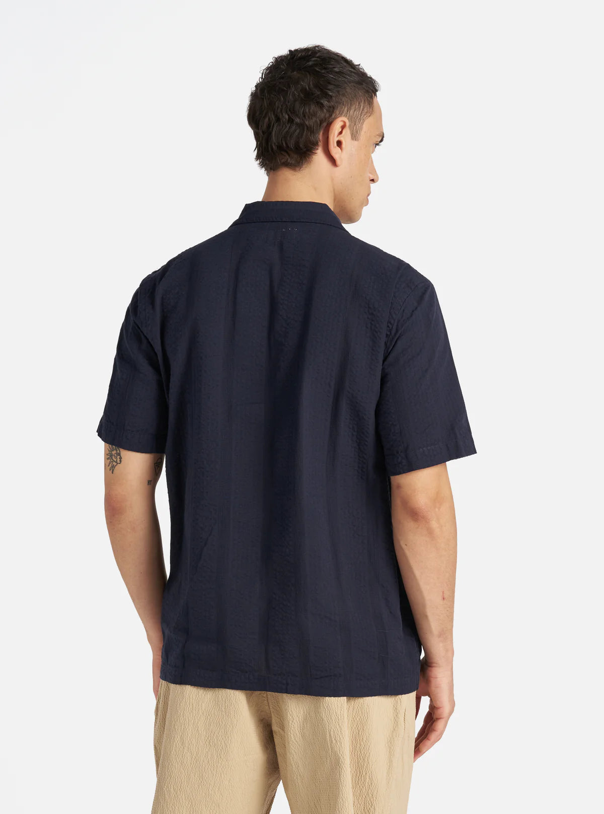 Universal Works - Sal Road Shirt in Navy Maui Cotton