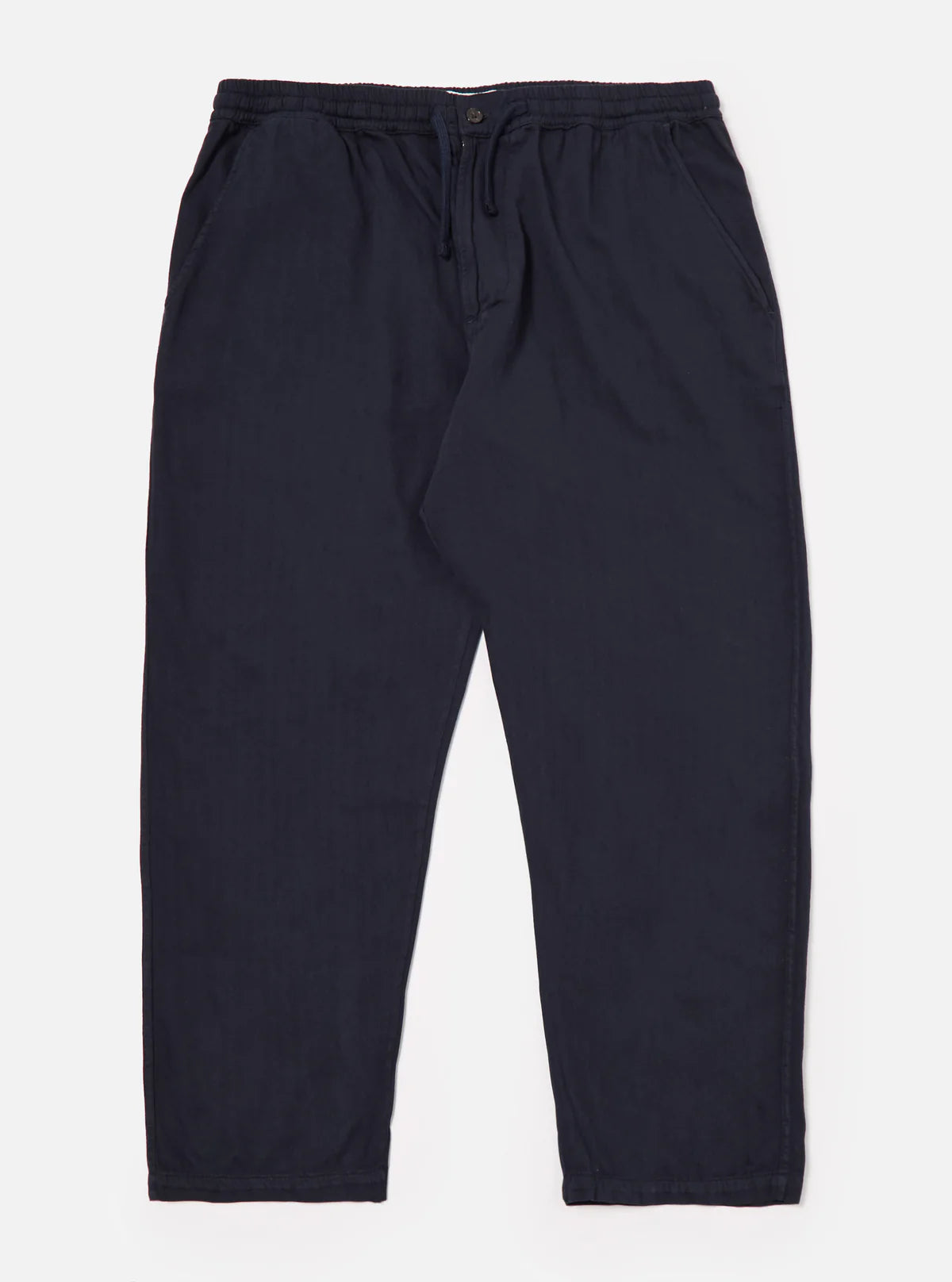 Universal Works - Hi Water Trouser in Dark Navy Herringbone Cotton