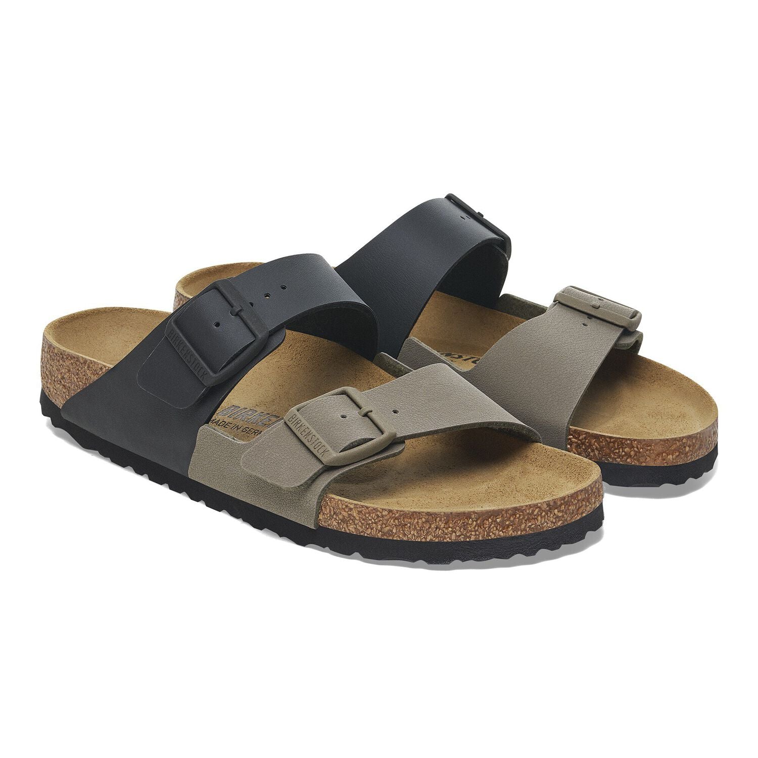 Birkenstock - Arizona Split Birko-Flor in Black and Stone
