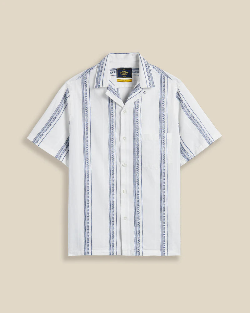 Portuguese Flannel - Alqueva in White/Blue