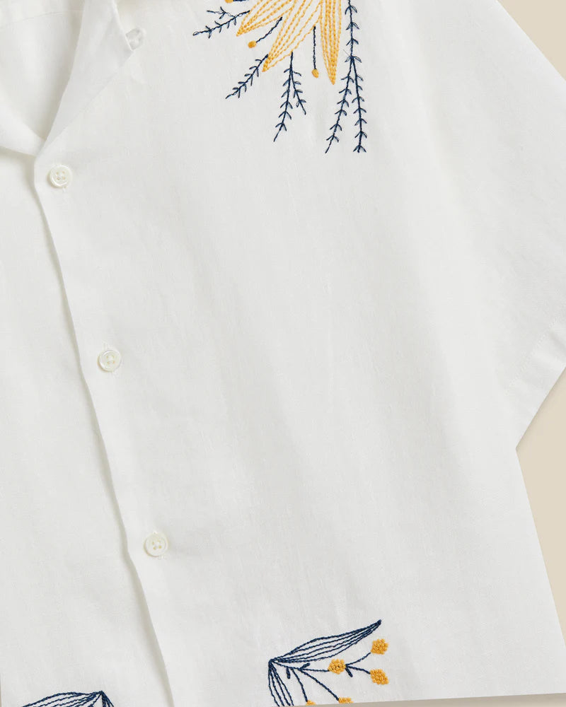Portuguese Flannel - Embroidery Bird and Flowers