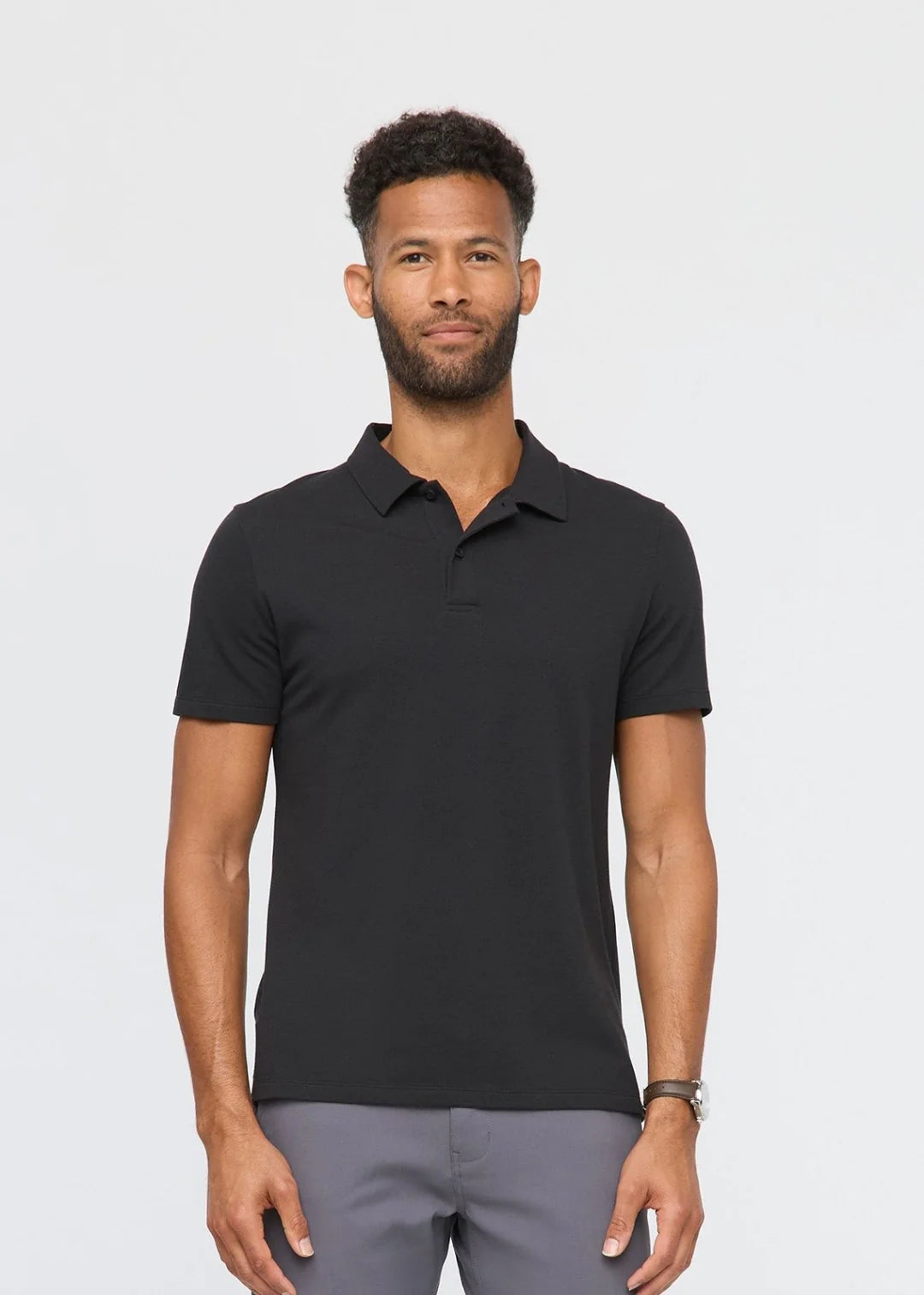 DUER - Air Flow Pique Polo in Black