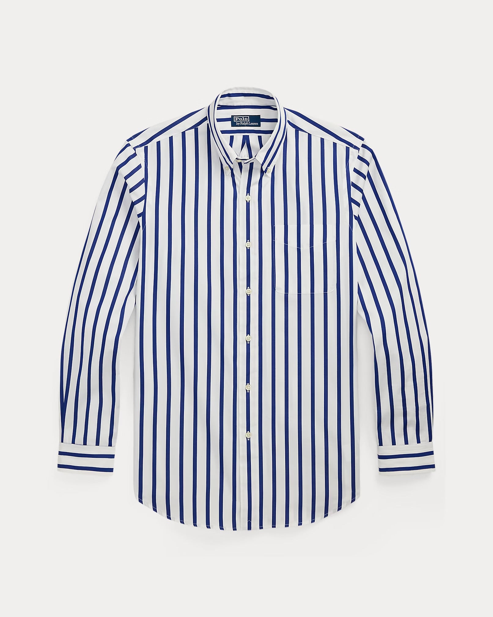Polo Ralph Lauren - Classic Fit Striped Poplin Shirt in White and Blue