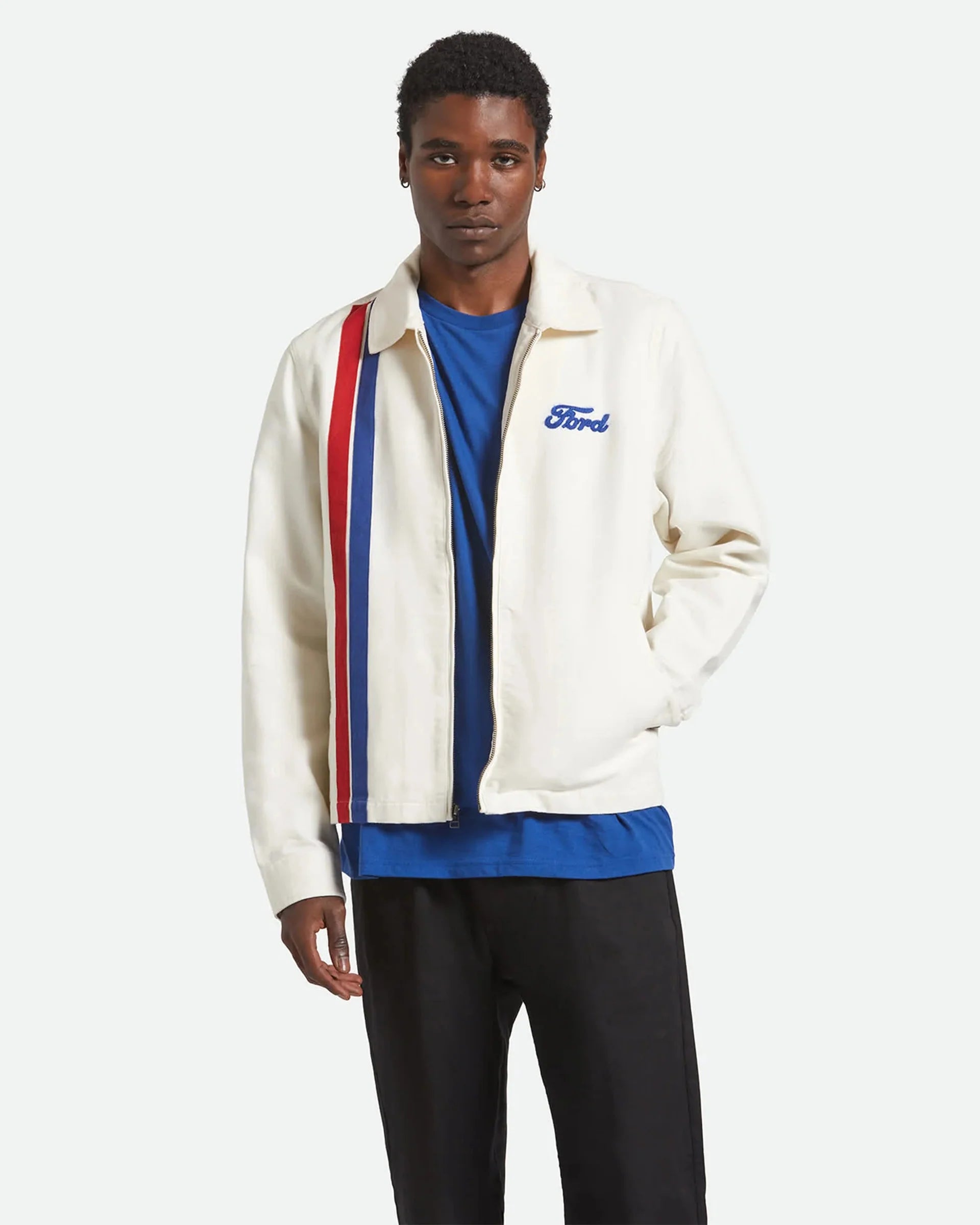 Brixton - Ford Number One Garage Jacket in Wimbledon White