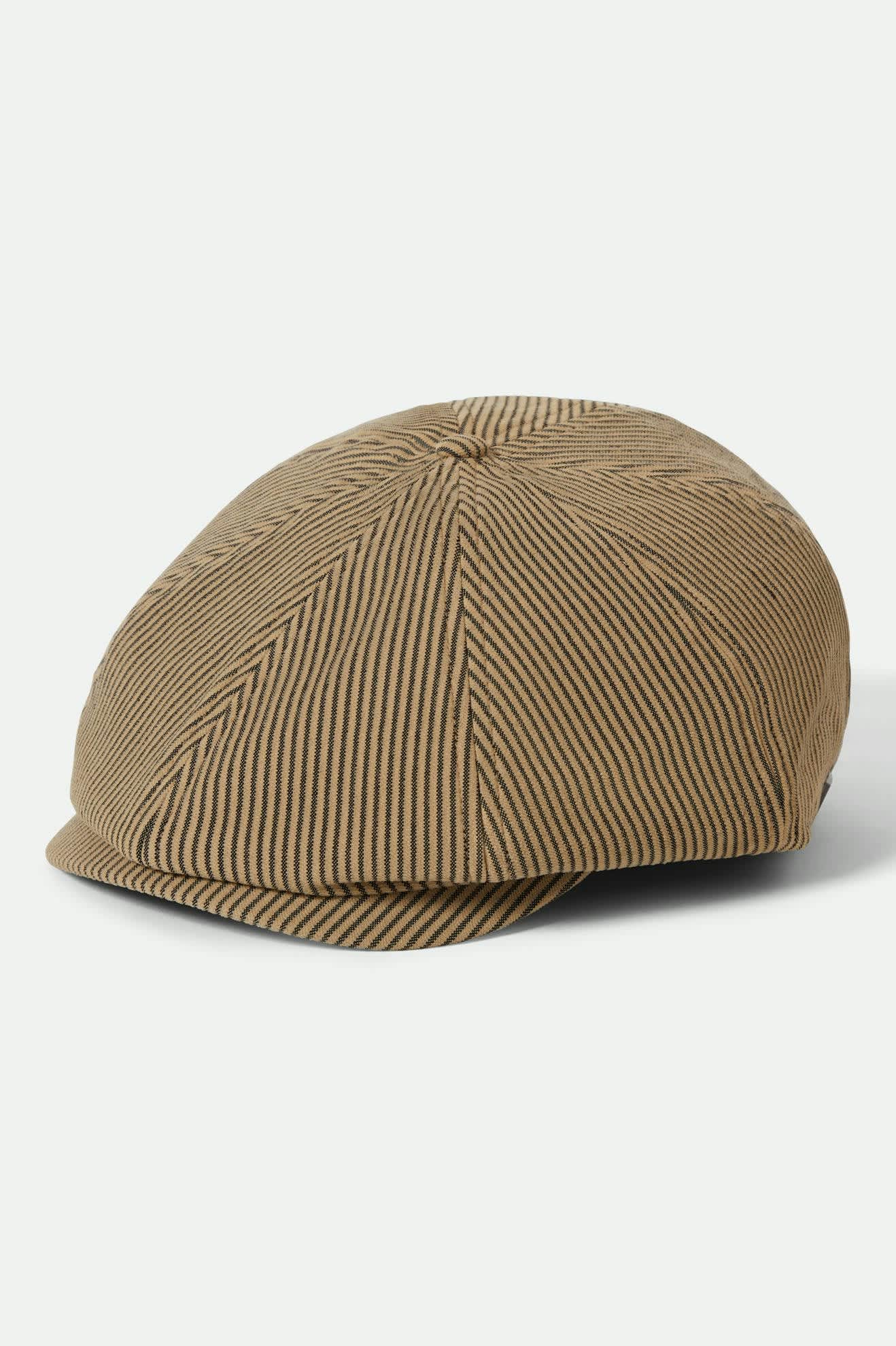 Brixton - Brood Snap Cap in Dark Tan/Black Hickory Stripe