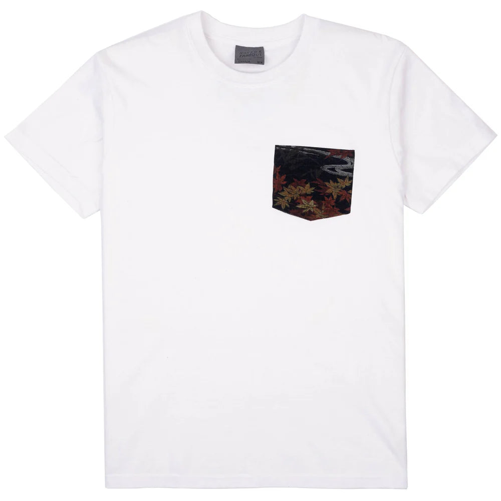 Naked & Famous - Pocket Tee: Printed Autumn in White