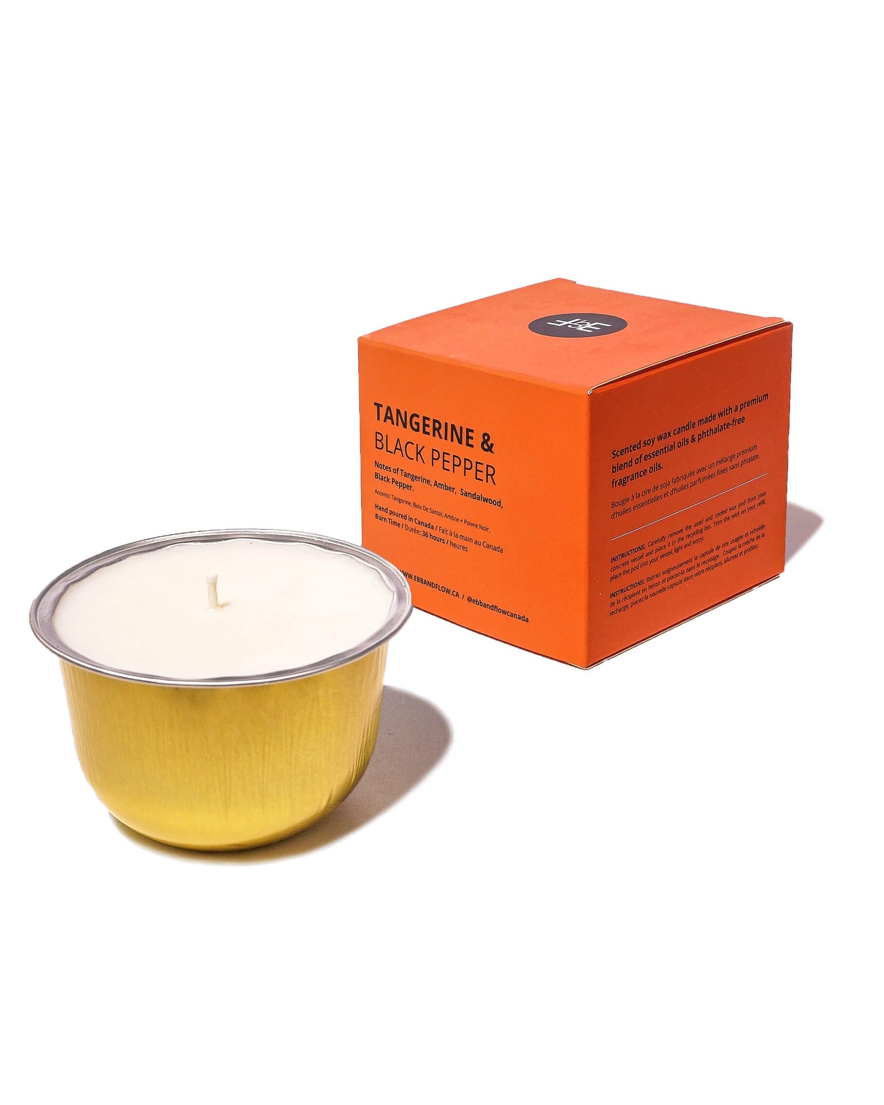 Ebb and Flow - Candle Refill in Tangerine and Black Pepper