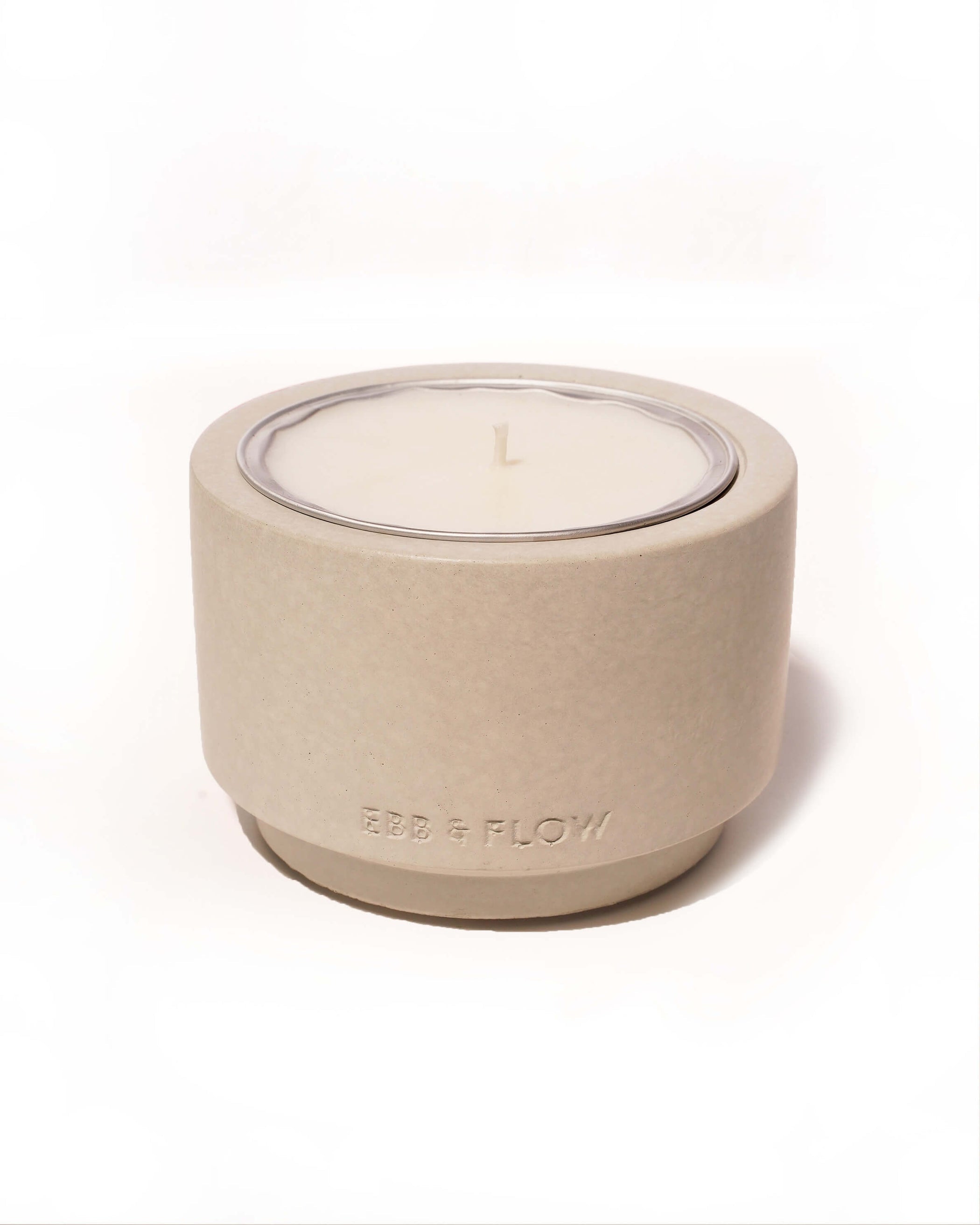 Ebb and Flow - Refillable Concrete Candle in Vanilla and Teakwood