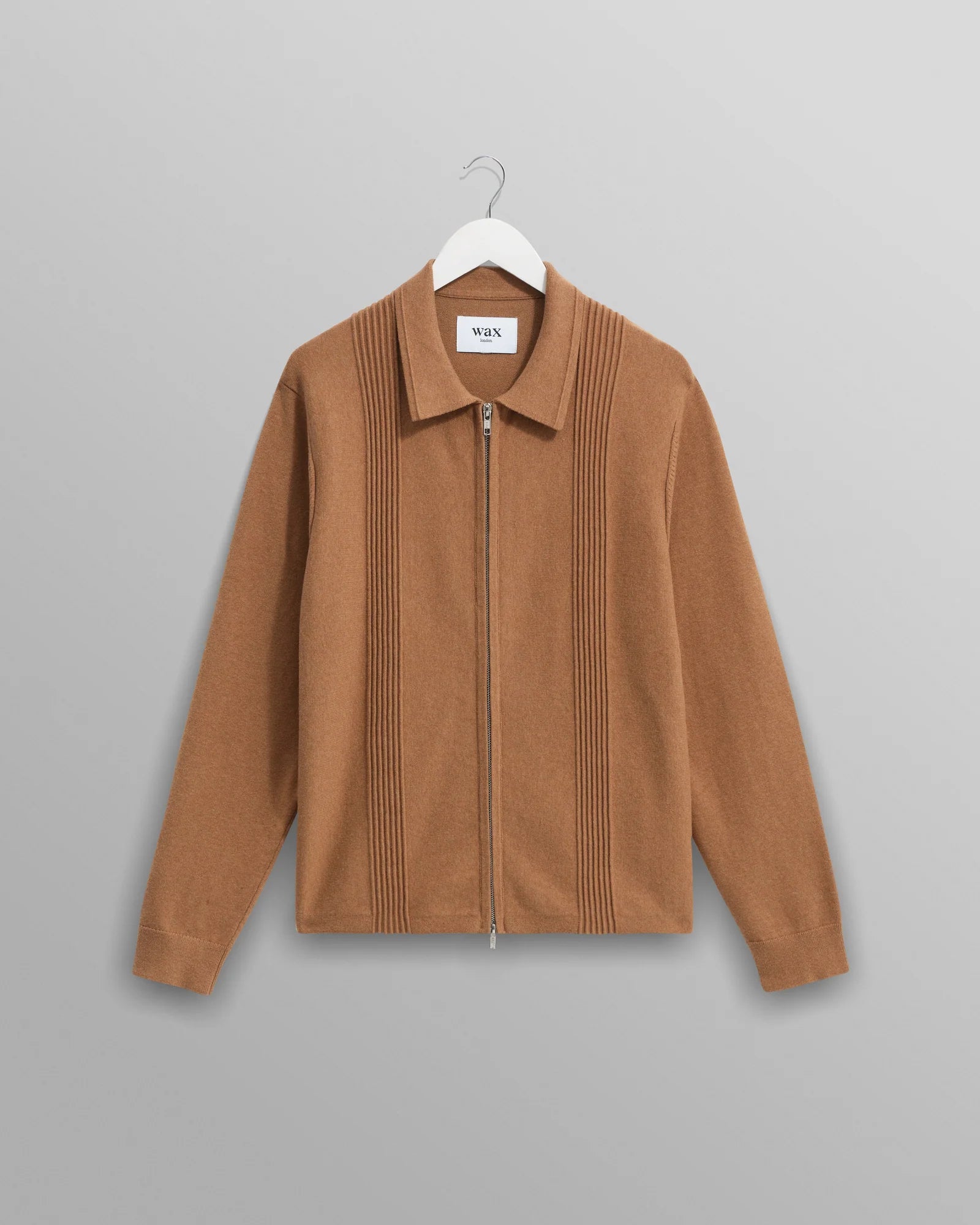 Wax London - Lennox Camel Milano Stripe Knitted Polo