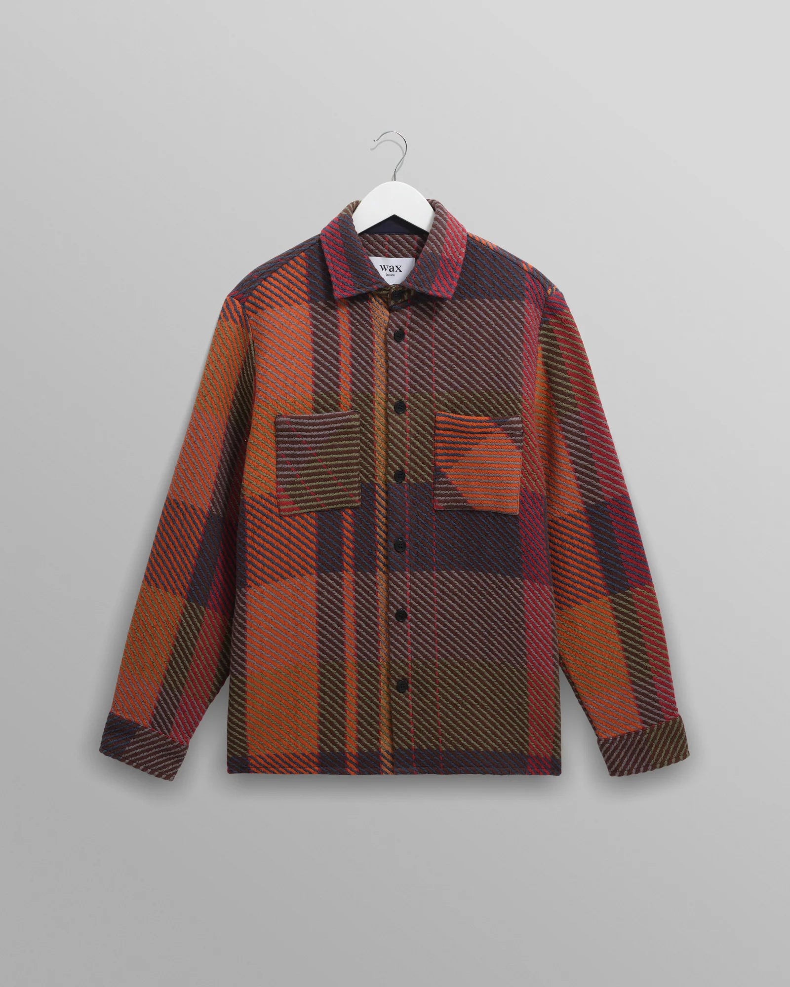 Wax London - Whiting Orange And Multicolour Tempo Check Overshirt