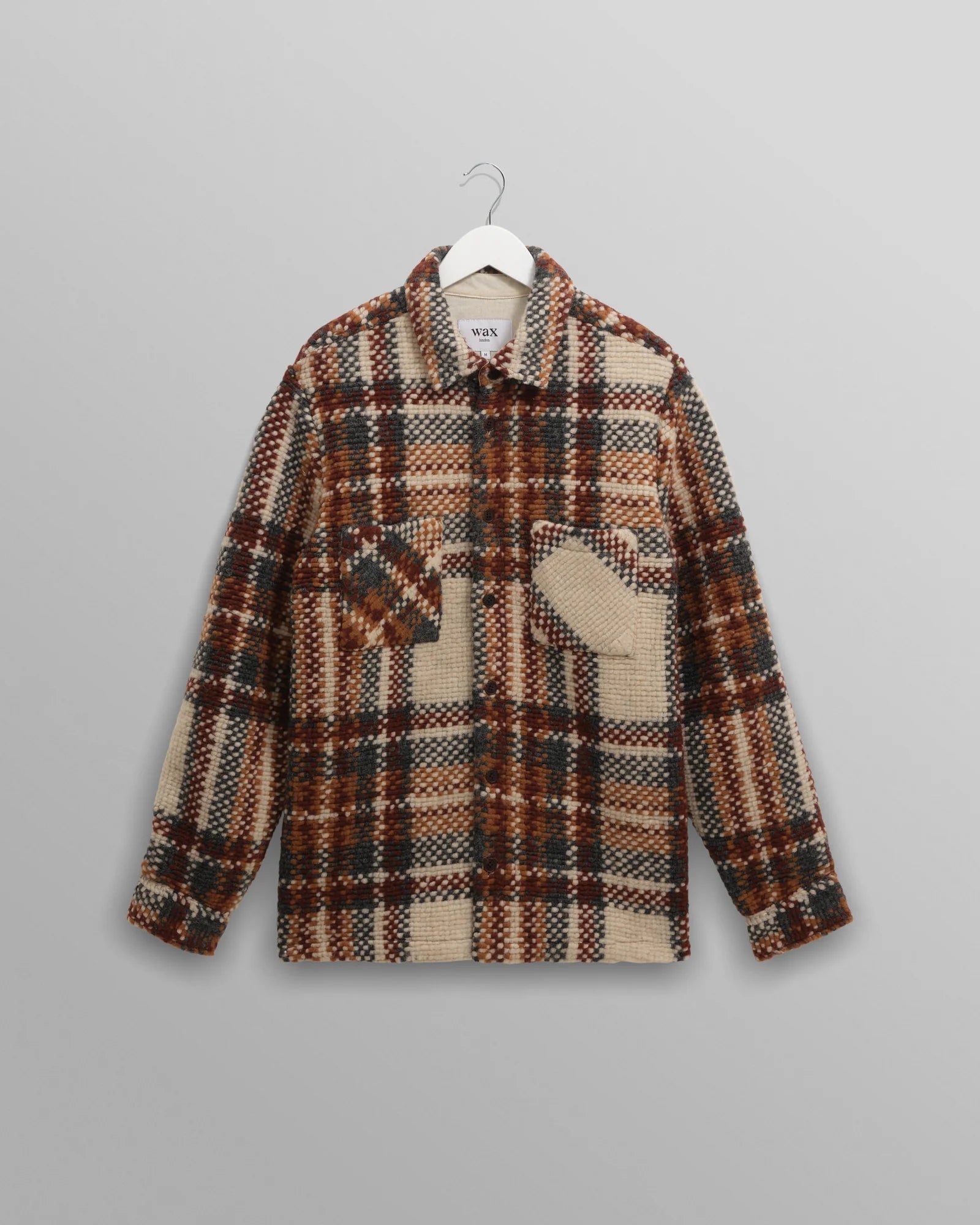 Wax London - Whiting Ecru And Multicolour Wool Bobble Overshirt