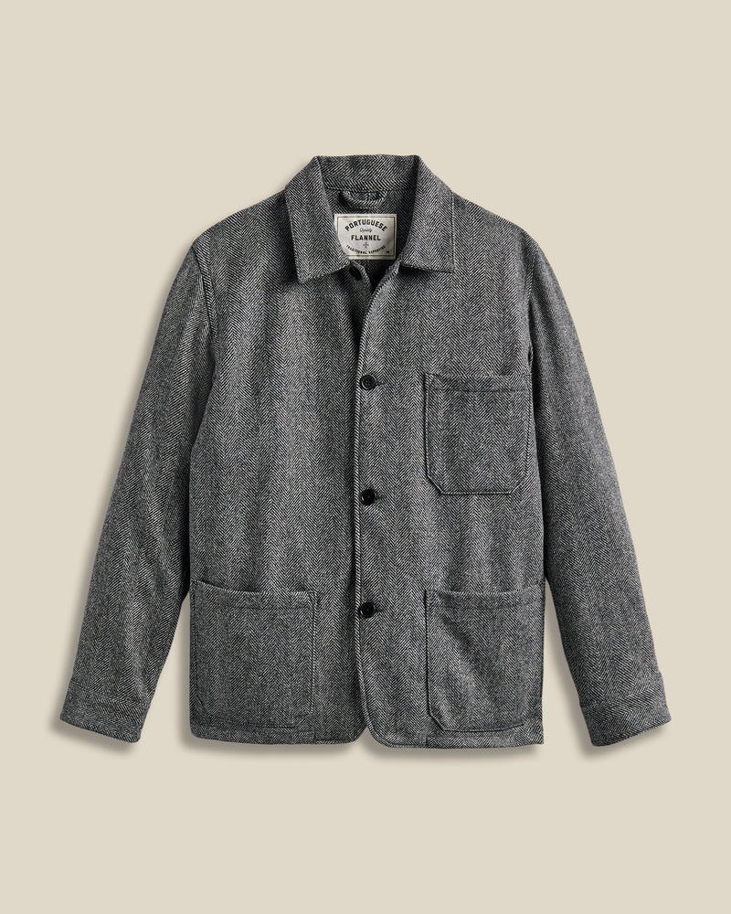 Portuguese Flannel - Labura Herringbone Wool in Grey